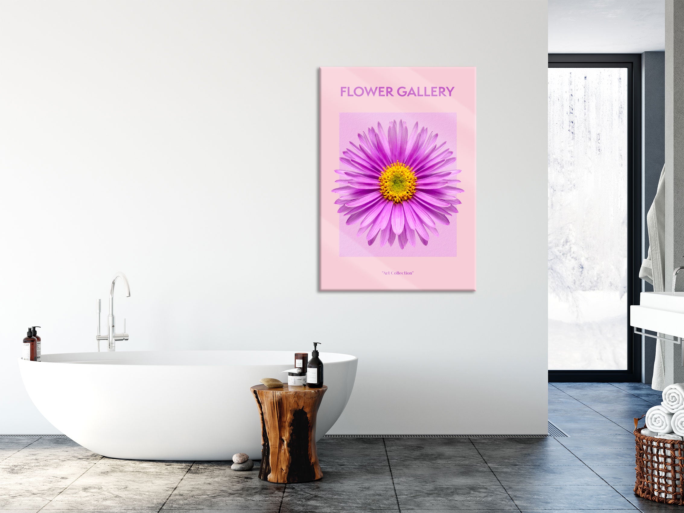 Flower Gallery  - Rosa Margerite I, Glasbild