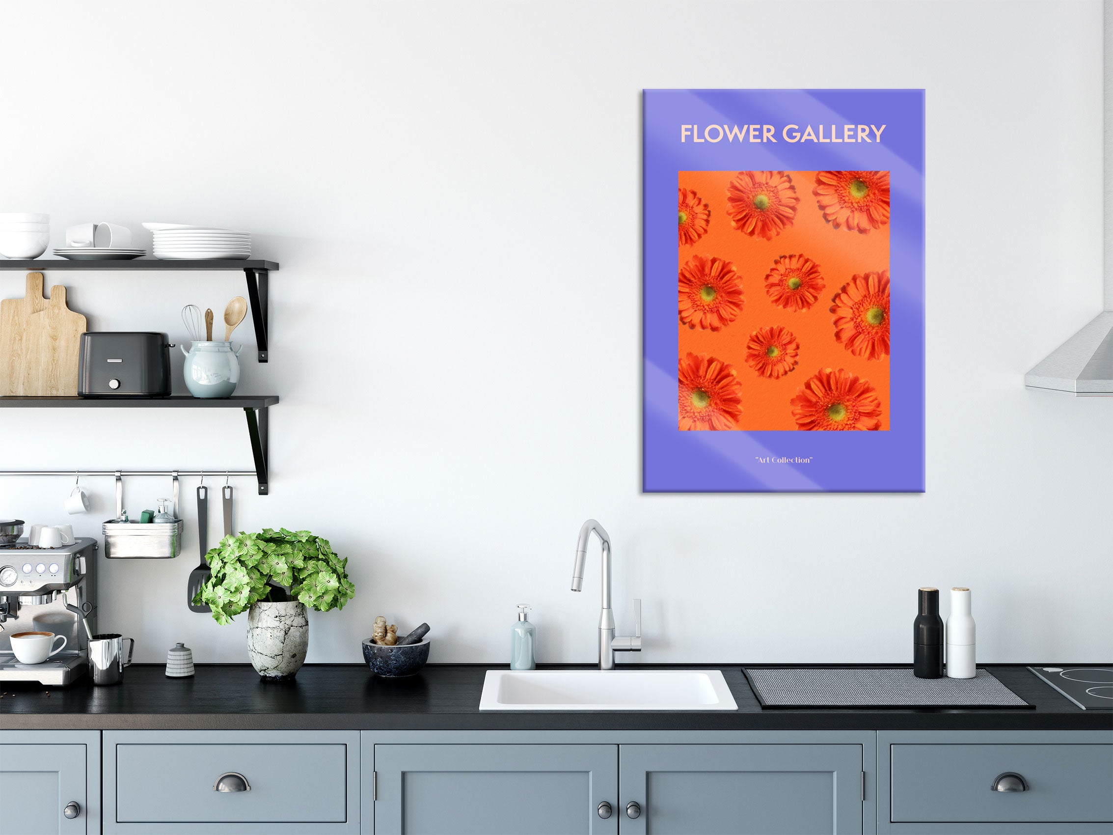 Flower Gallery  - Orange Gerbera I, Glasbild