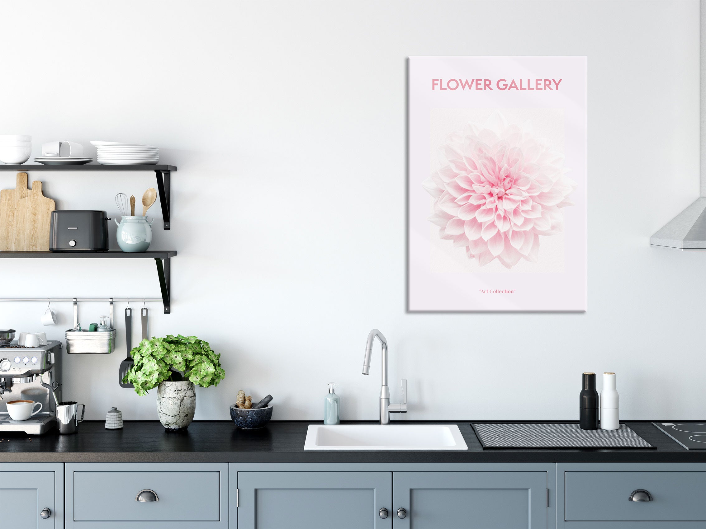 Flower Gallery  - Rosa Chrysantheme I, Glasbild