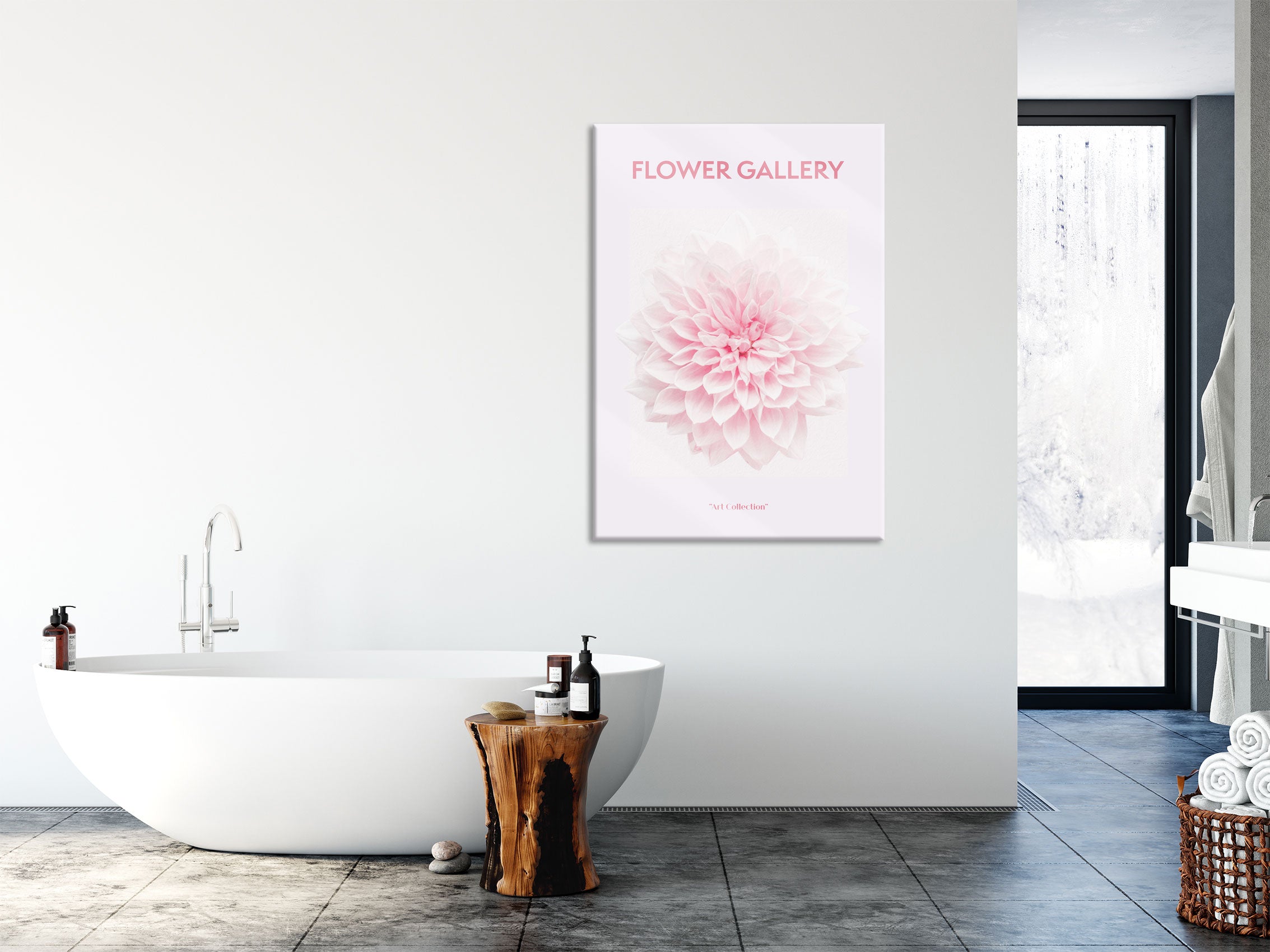 Flower Gallery  - Rosa Chrysantheme I, Glasbild