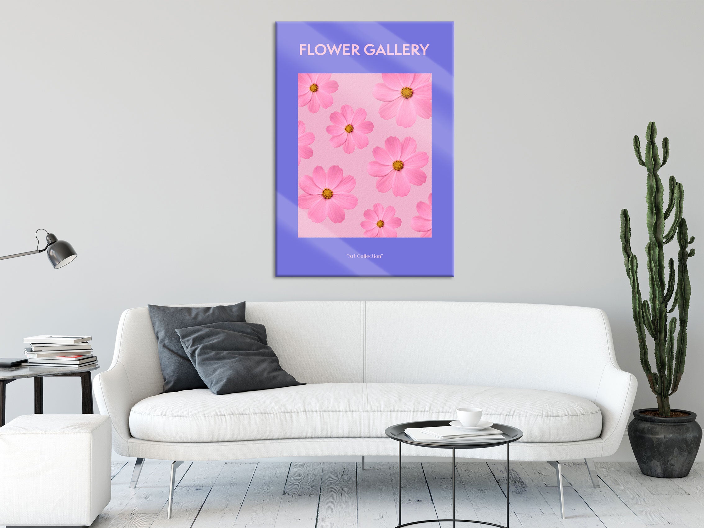 Flower Gallery  - Rosa Kosmos Cosmos Rose, Glasbild