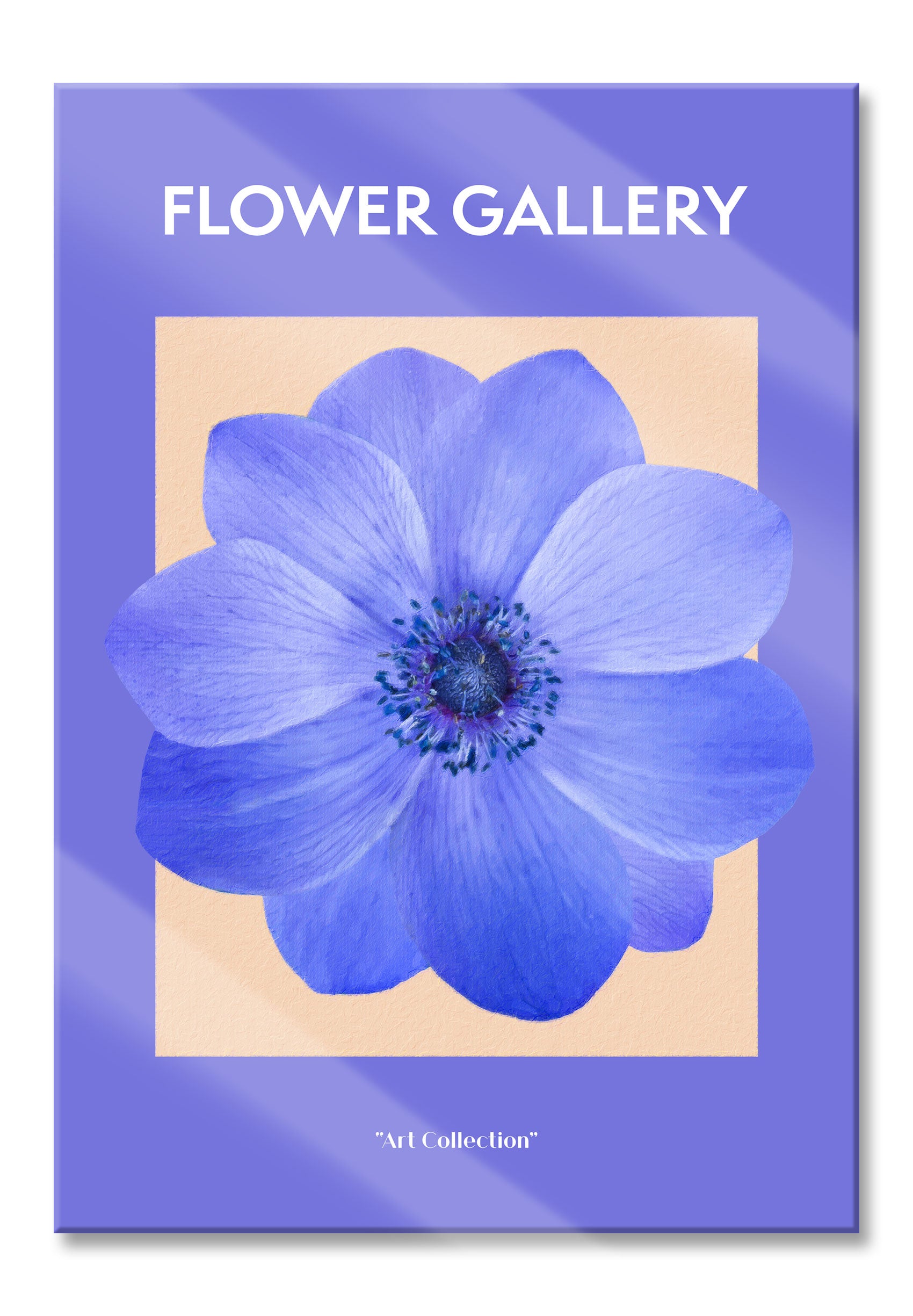 Flower Gallery  - Lila Anemone Flieder, Glasbild