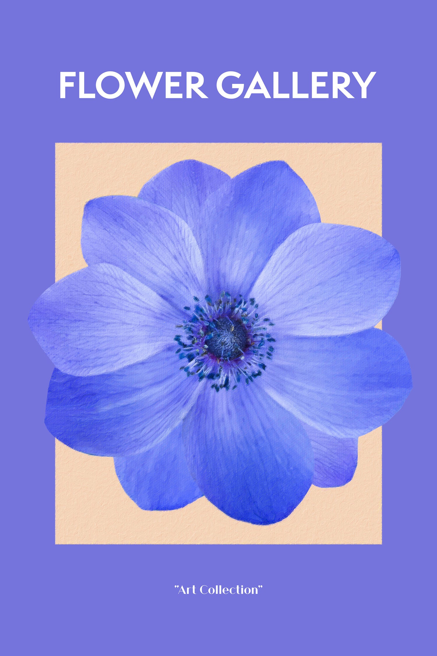 Flower Gallery  - Lila Anemone Flieder, Glasbild