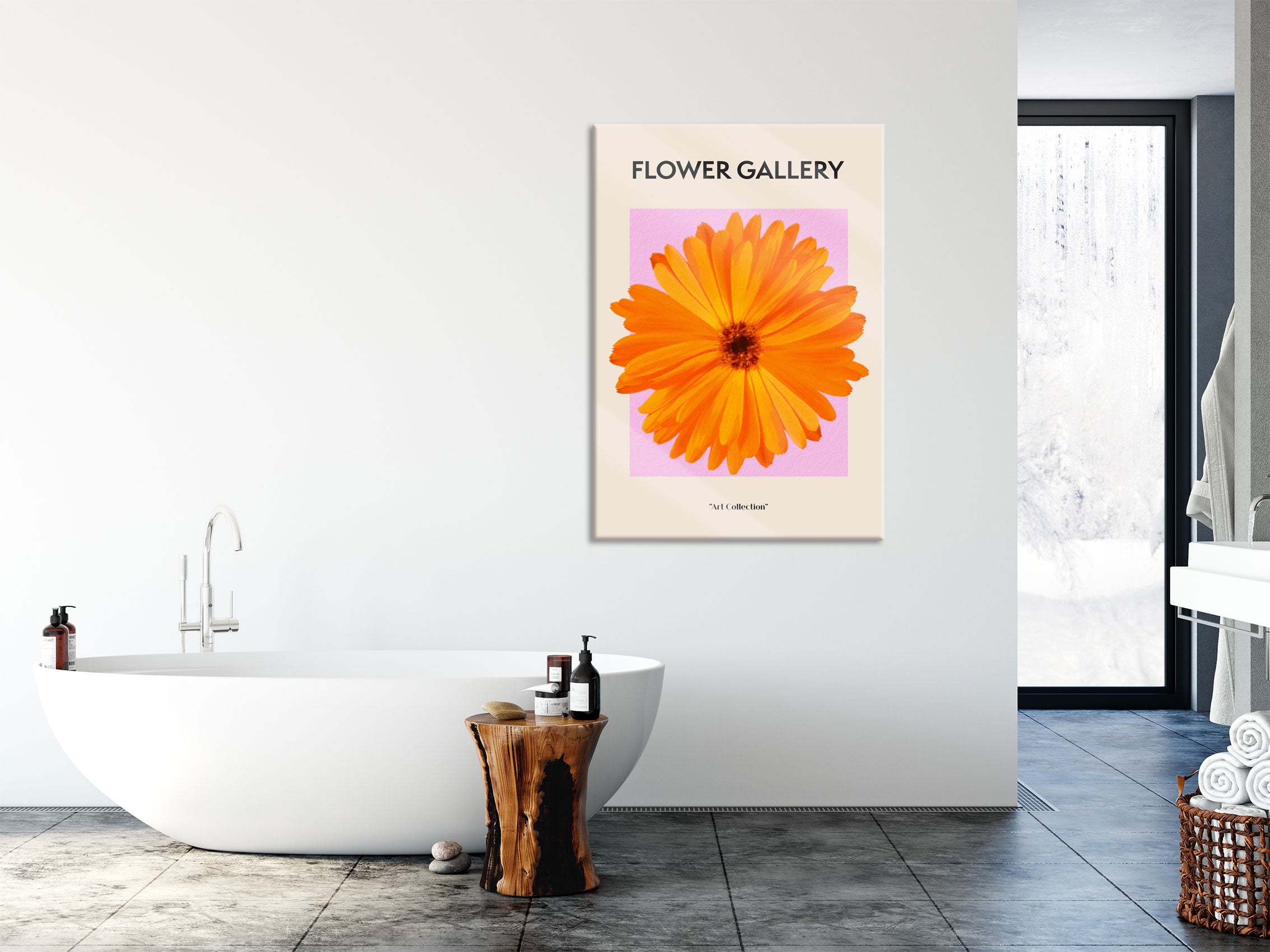 Flower Gallery  - Orange Ringelblume, Glasbild