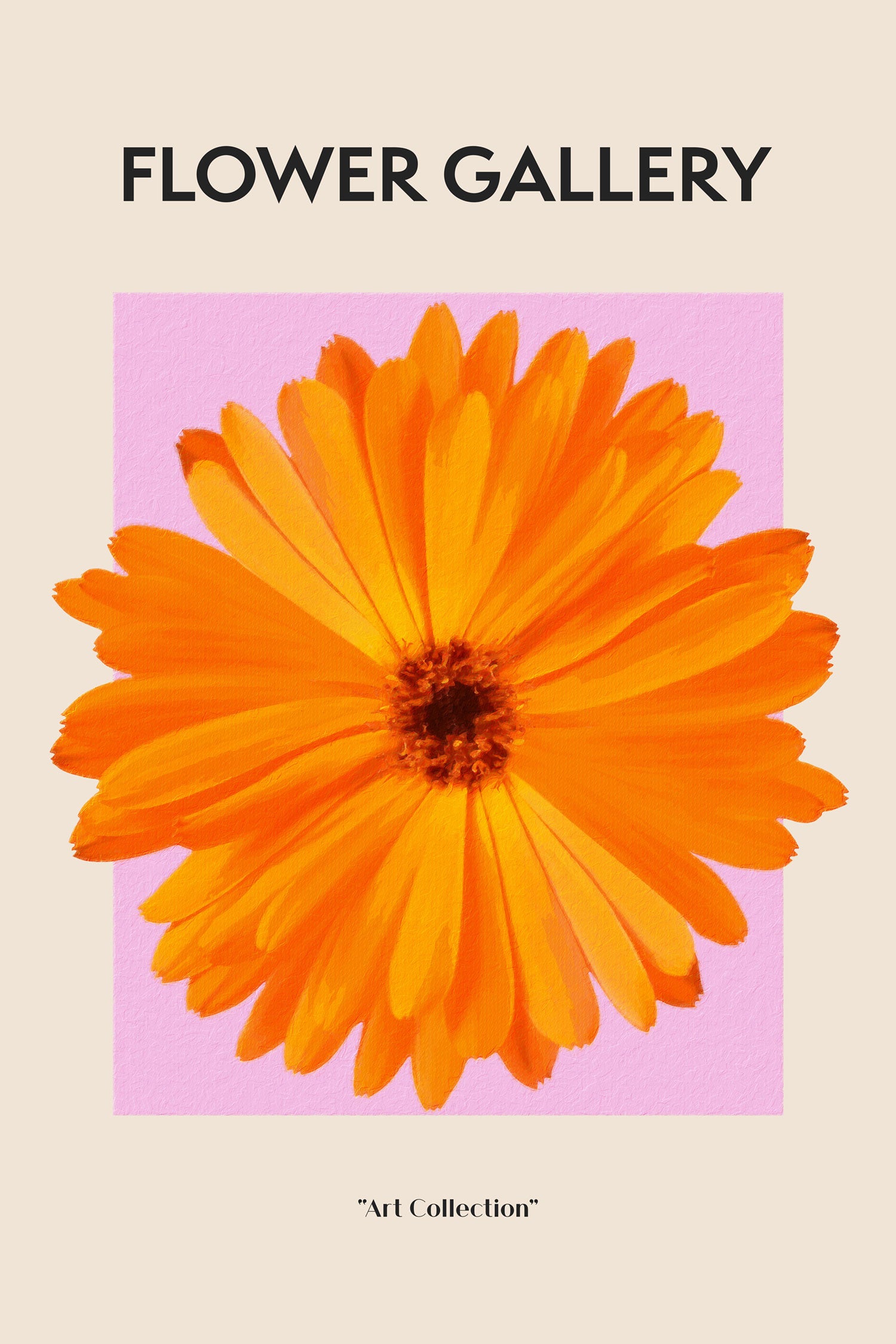 Flower Gallery  - Orange Ringelblume, Glasbild