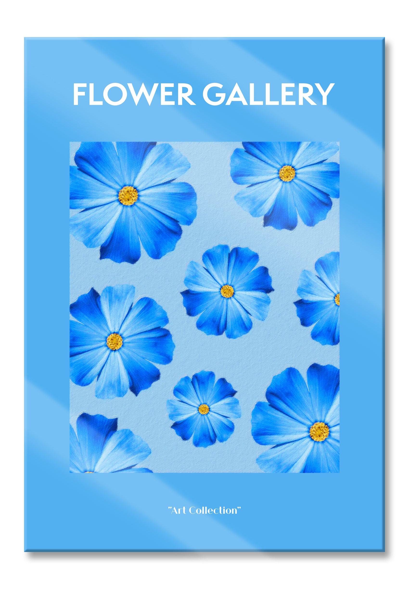 Flower Gallery  - Blaue Kosmos Cosmos Rose, Glasbild