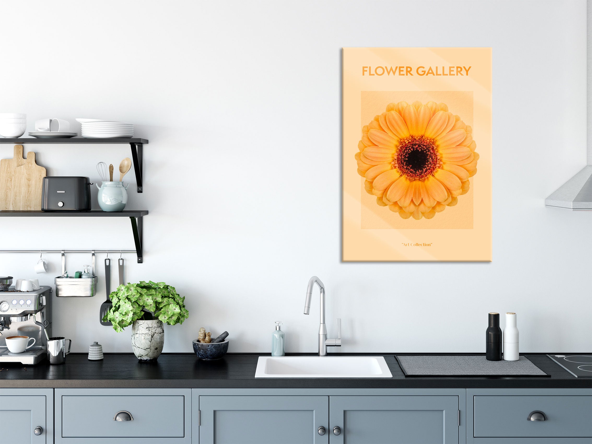 Flower Gallery  - Orange Gerbera II, Glasbild