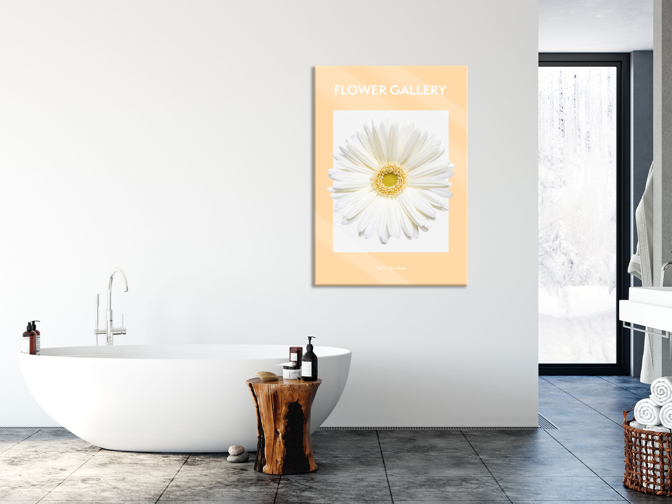 Flower Gallery  - Weiße Gerbera II, Glasbild