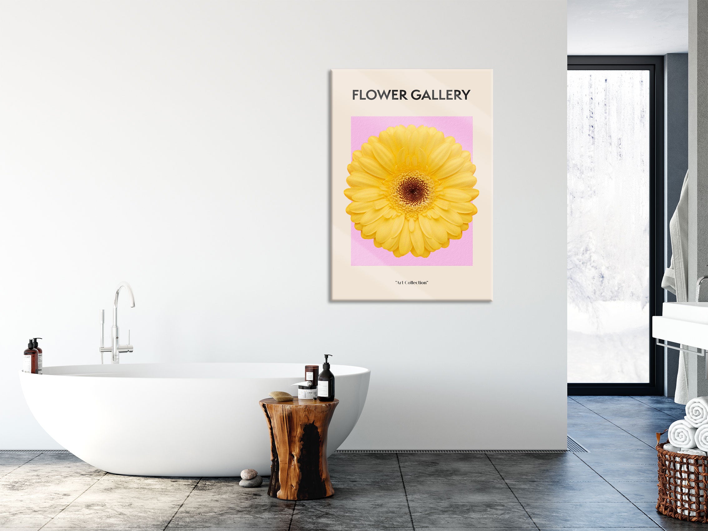 Flower Gallery  - Gelbe Gerbera II, Glasbild