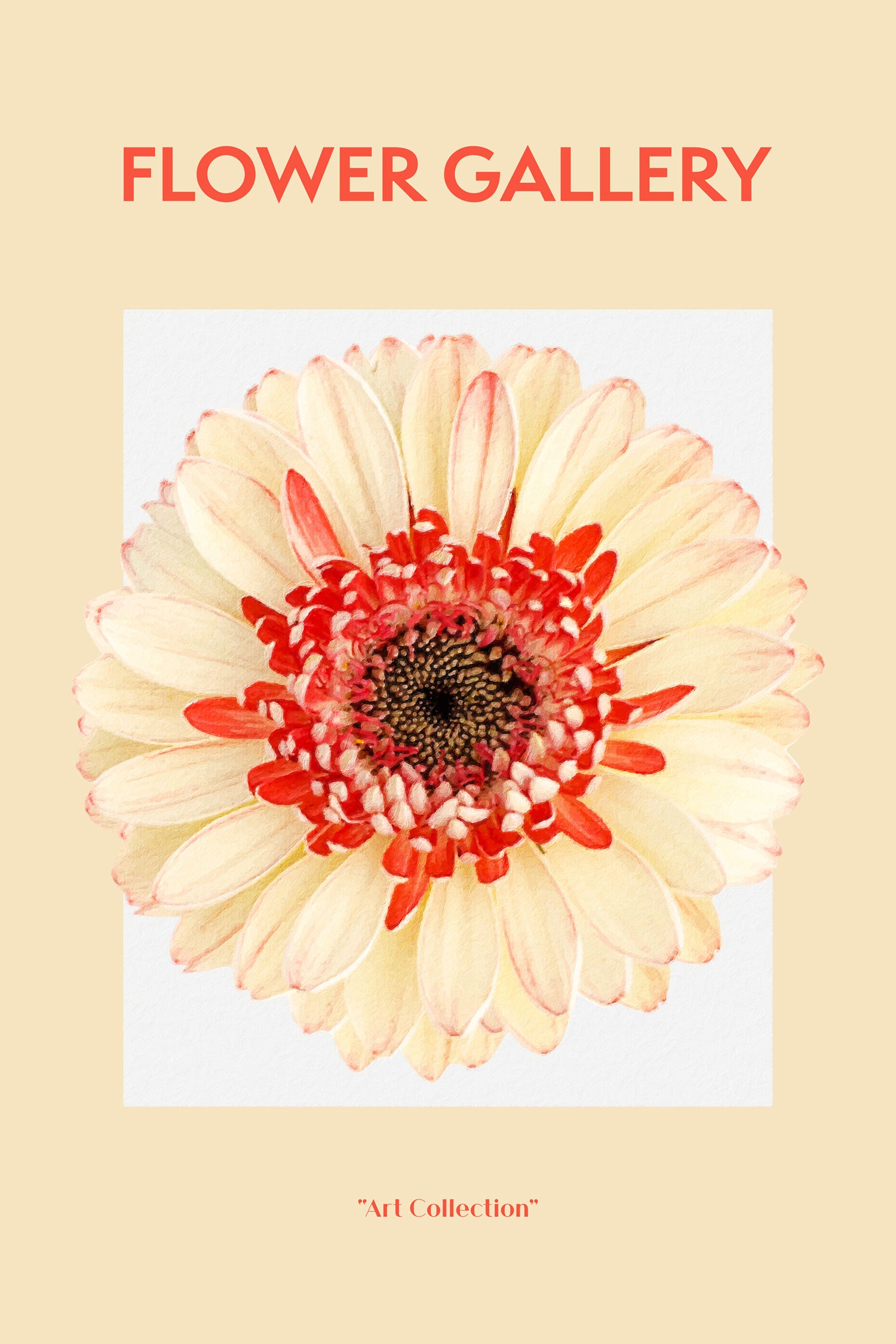 Flower Gallery  - Pfirsich Gerbera , Glasbild