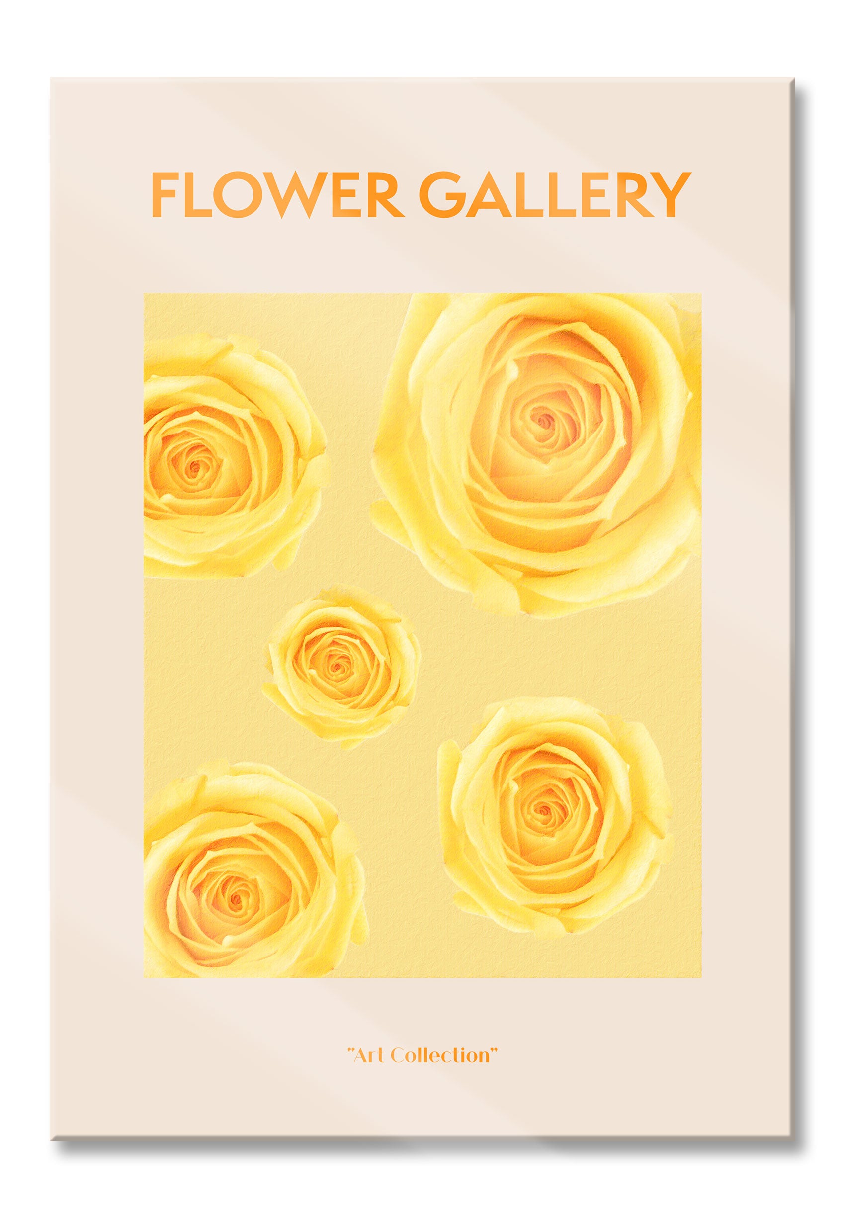 Flower Gallery  - Gelbe Rose, Glasbild