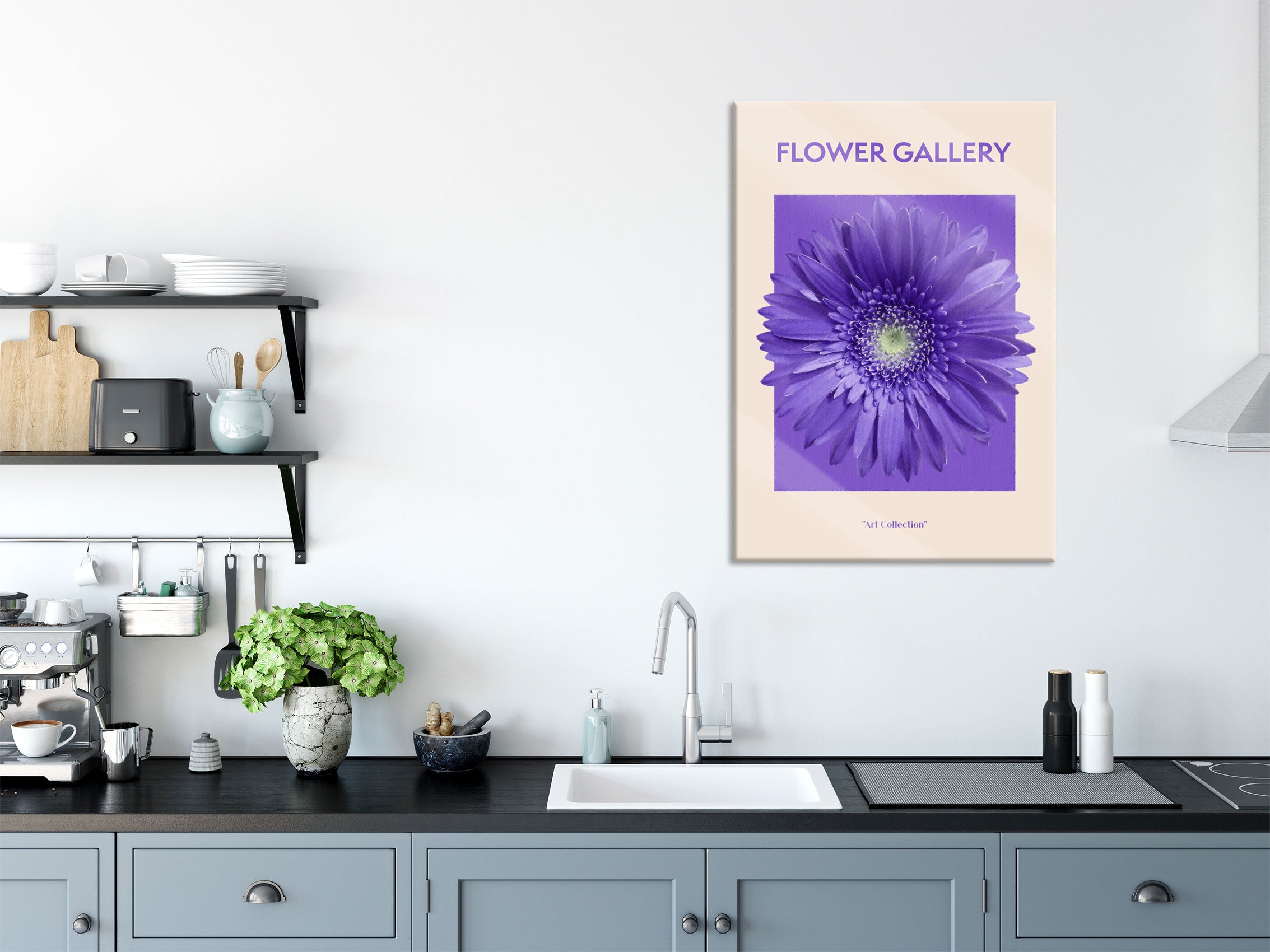 Flower Gallery  - Lila Gerbera , Glasbild