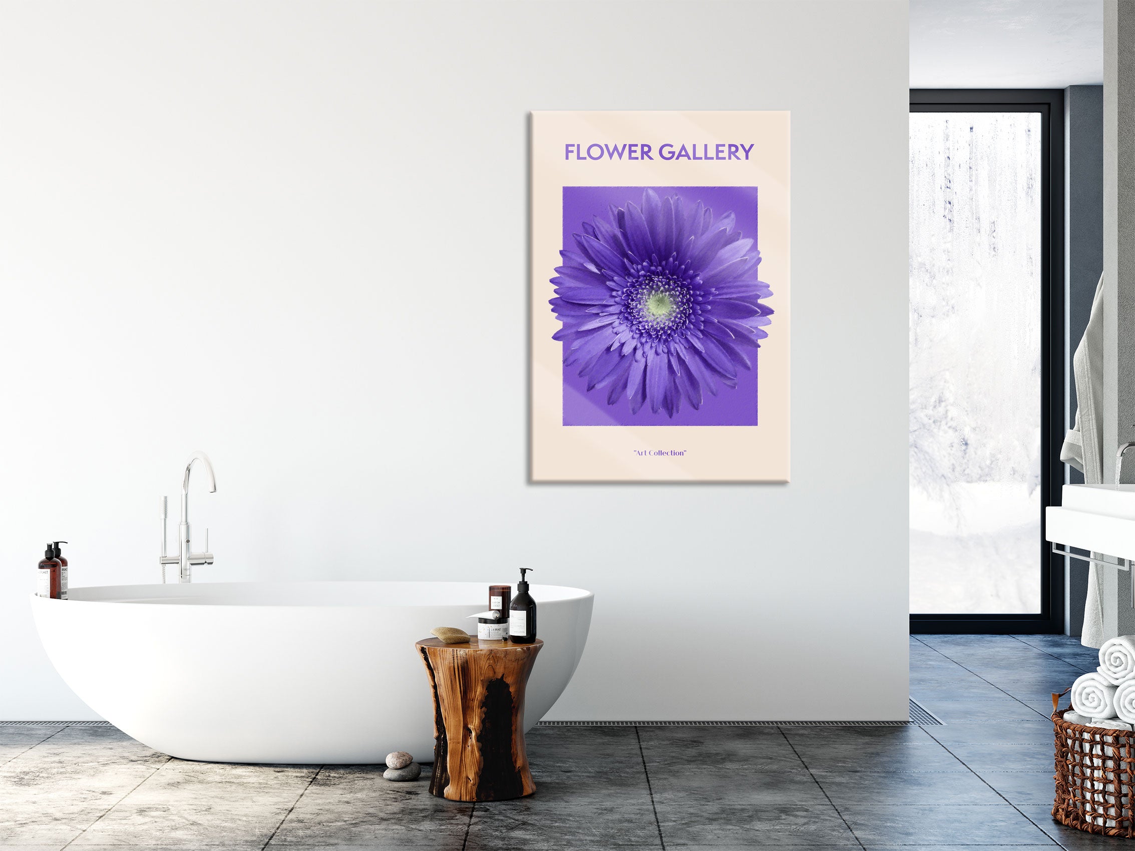 Flower Gallery  - Lila Gerbera , Glasbild