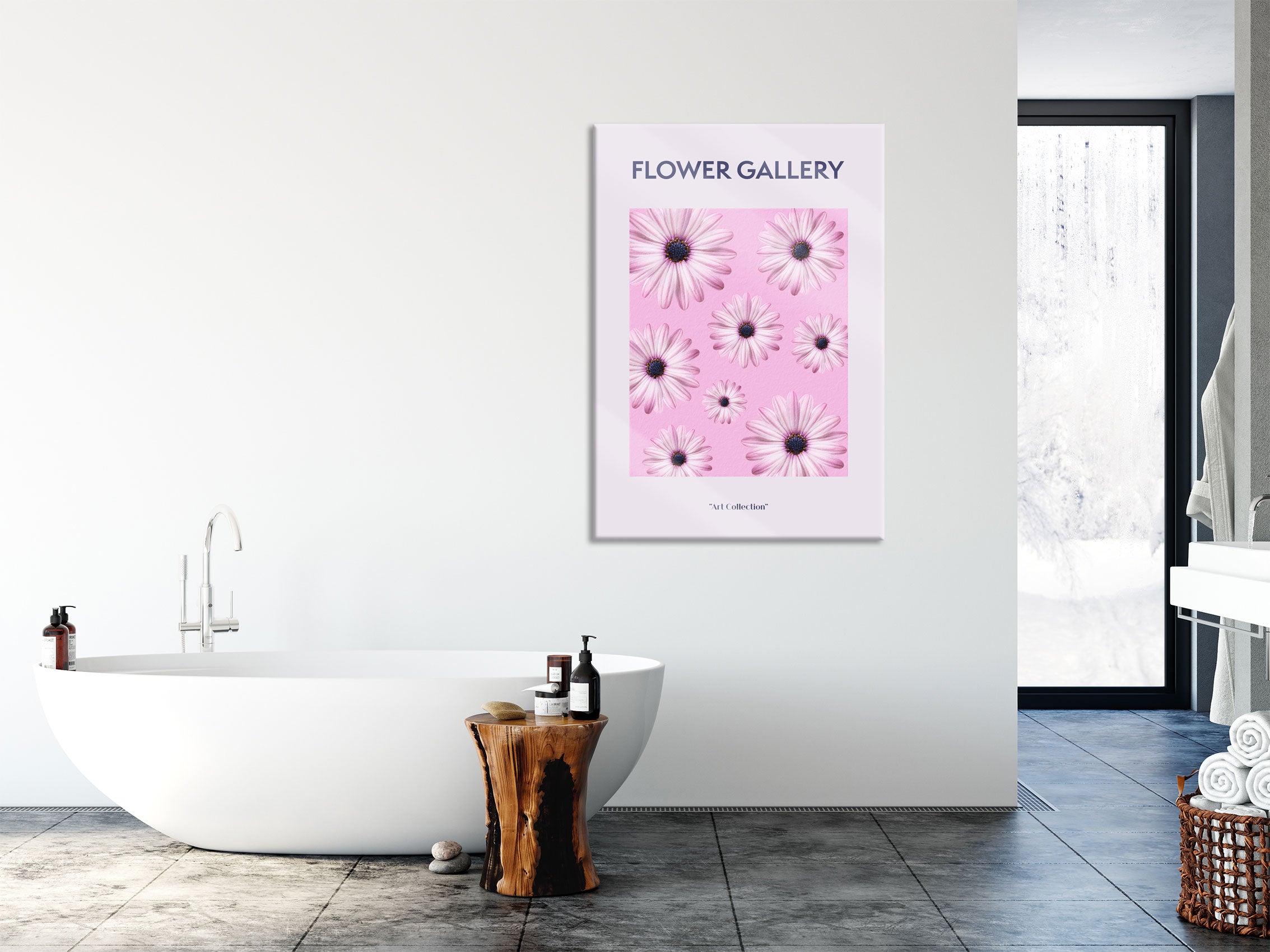 Flower Gallery  - Rosa Margerite II, Glasbild