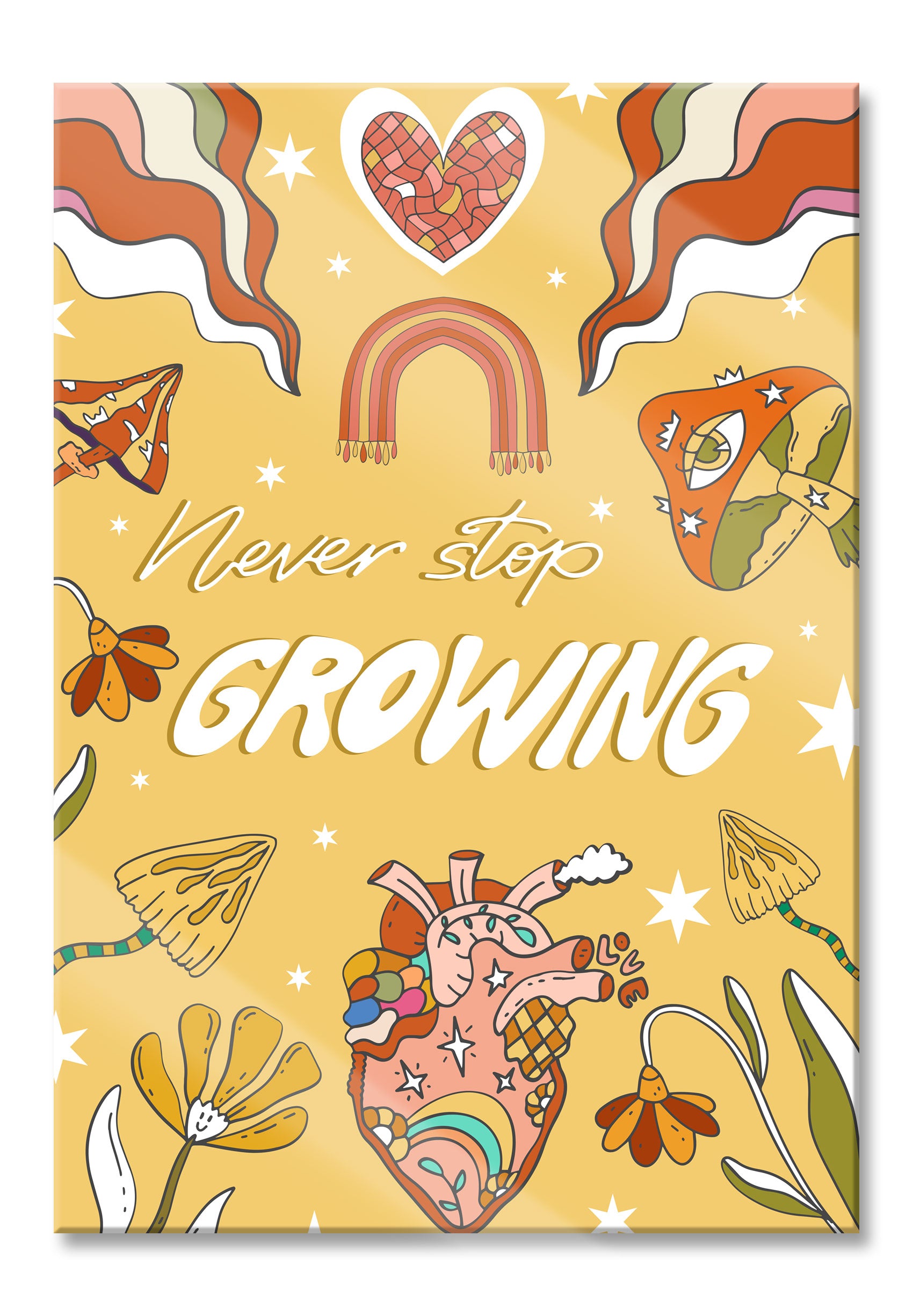 Hippie Art  - Never Stop Growing, Glasbild