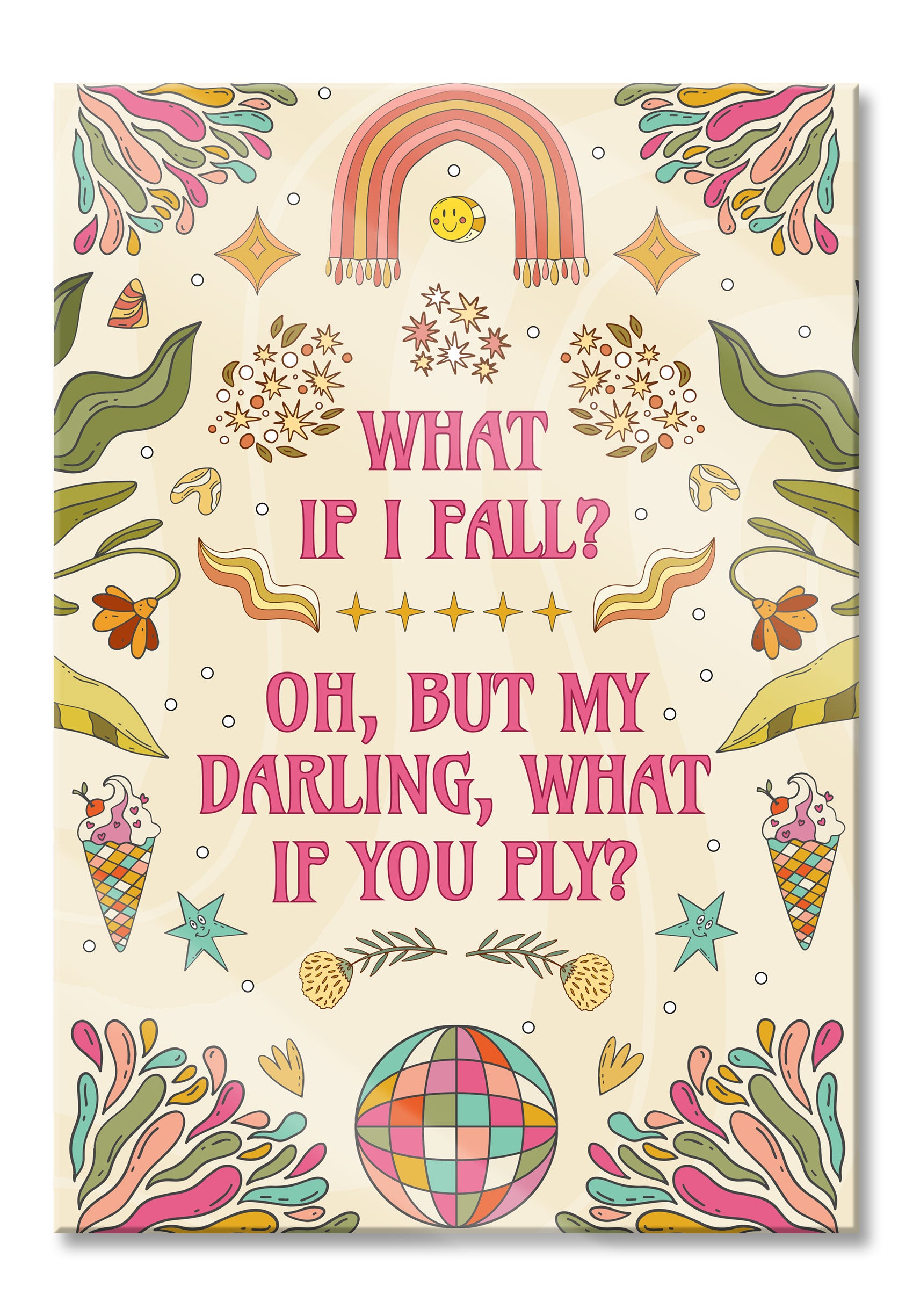 Hippie Art  - What if I fall?, Glasbild