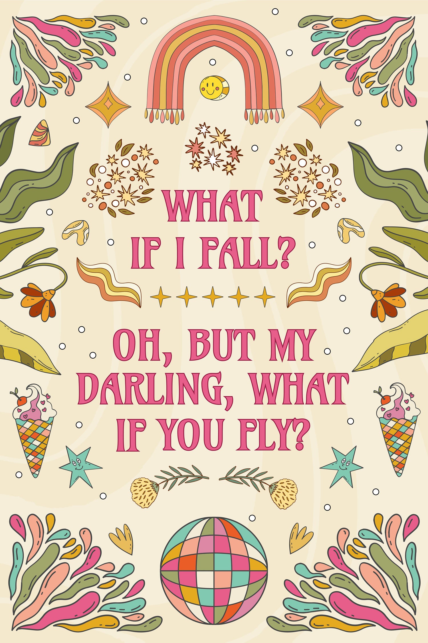 Hippie Art  - What if I fall?, Glasbild