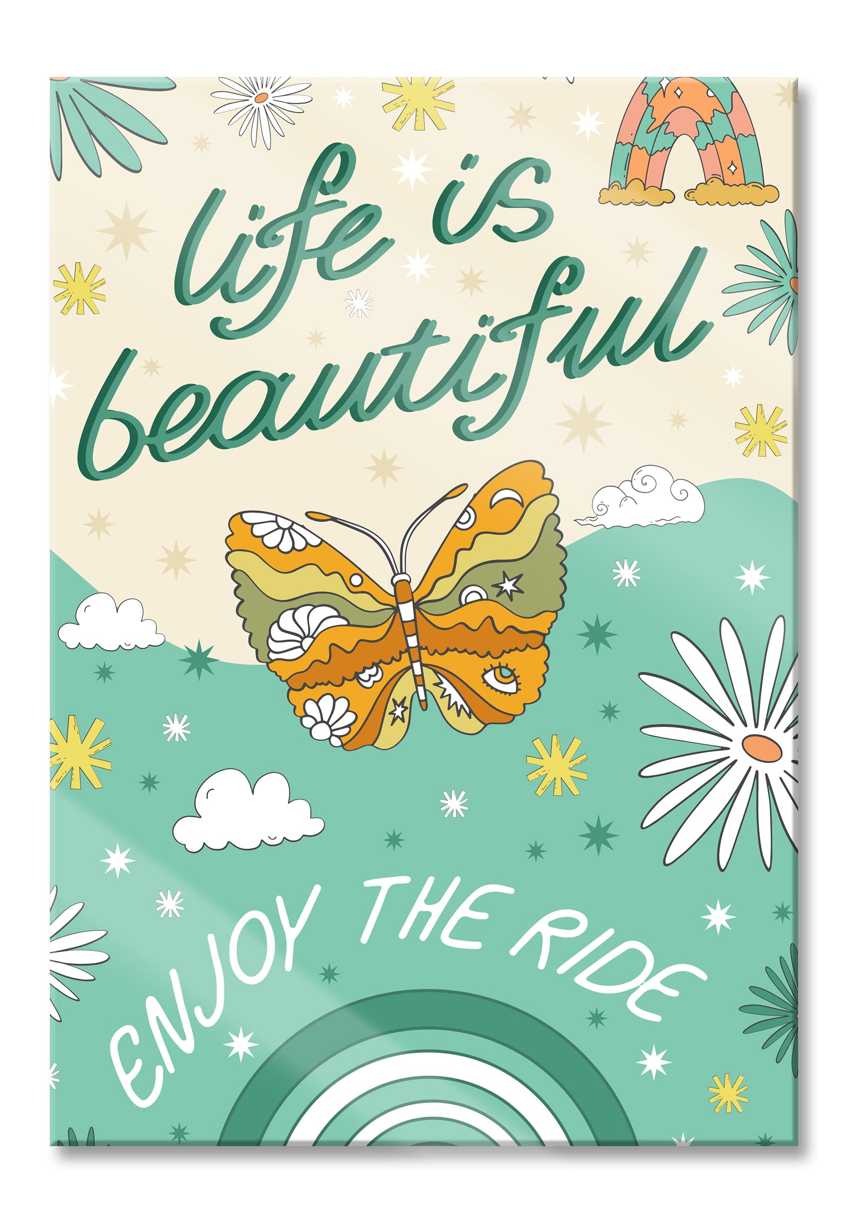 Hippie Art  - Life is beautiful, Glasbild