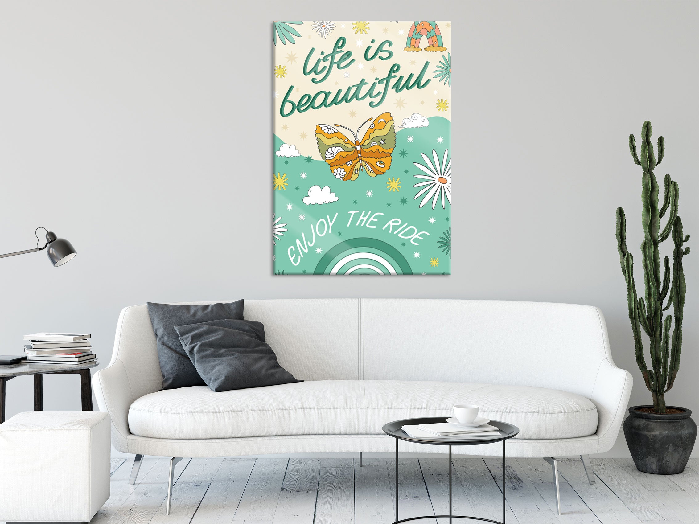 Hippie Art  - Life is beautiful, Glasbild