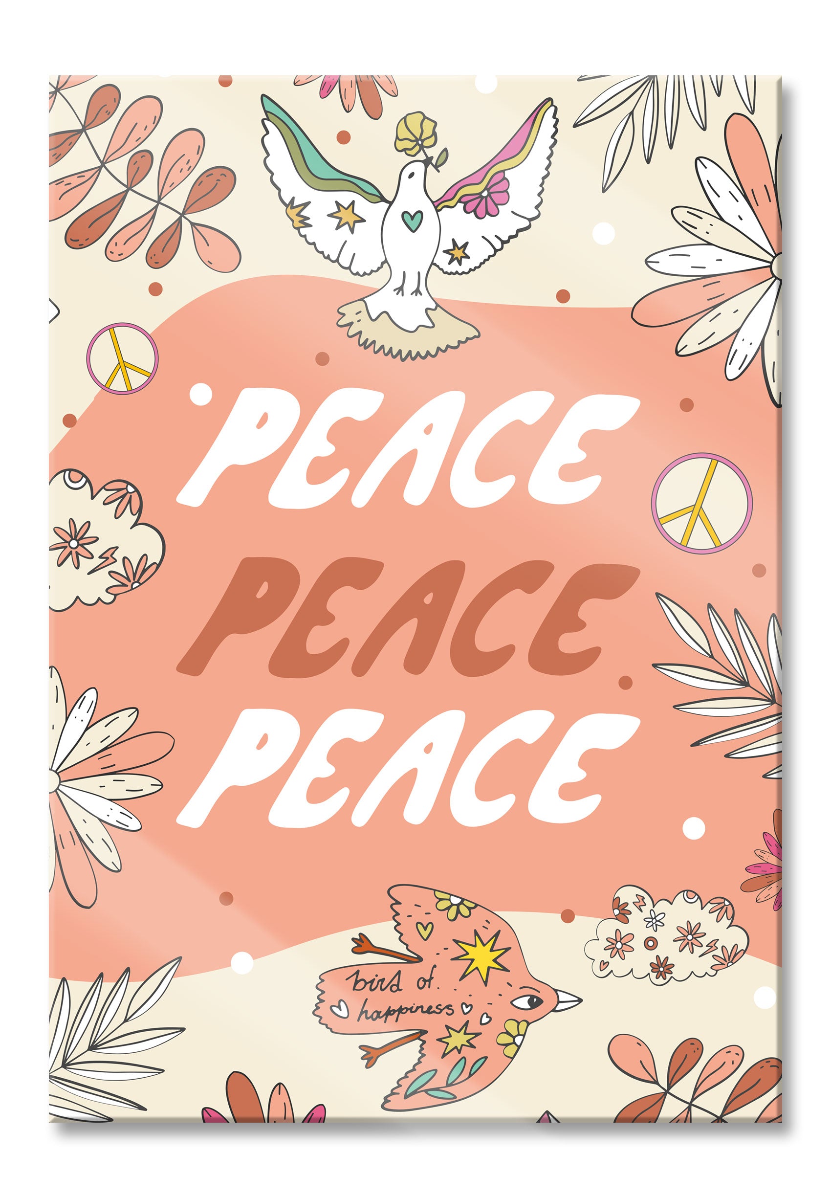 Hippie Art  - Peace I, Glasbild