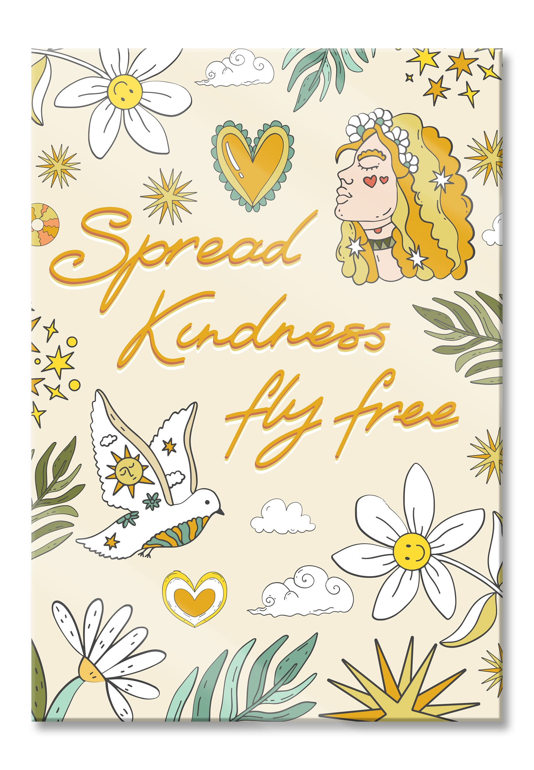 Hippie Art  - Spread Kindness, Glasbild