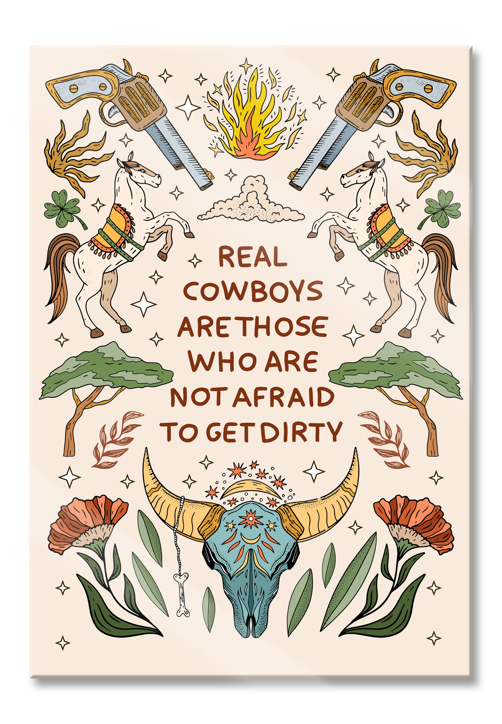 Hippie Art  - Real Cowboys, Glasbild