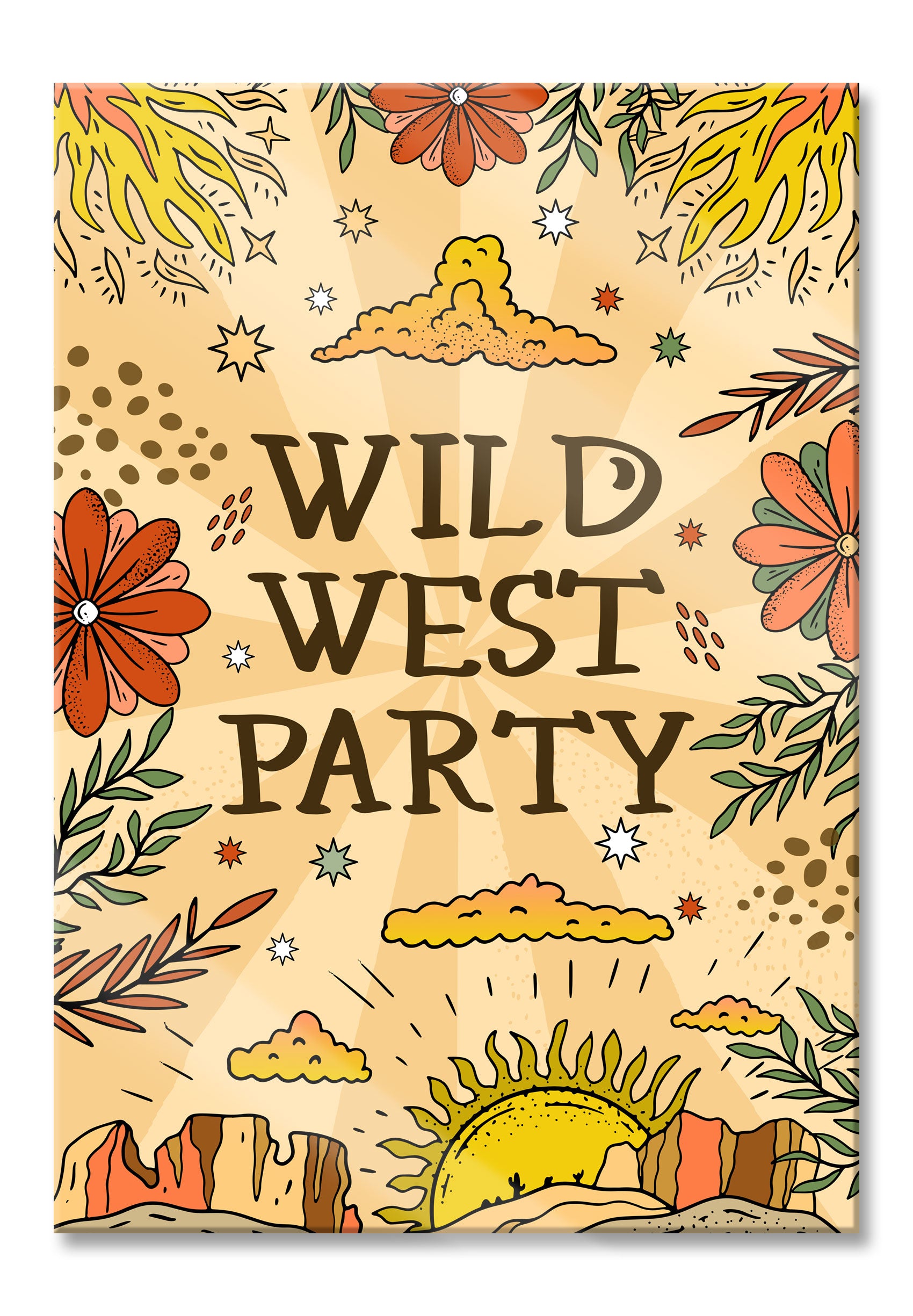 Hippie Art  - Wild West Party, Glasbild