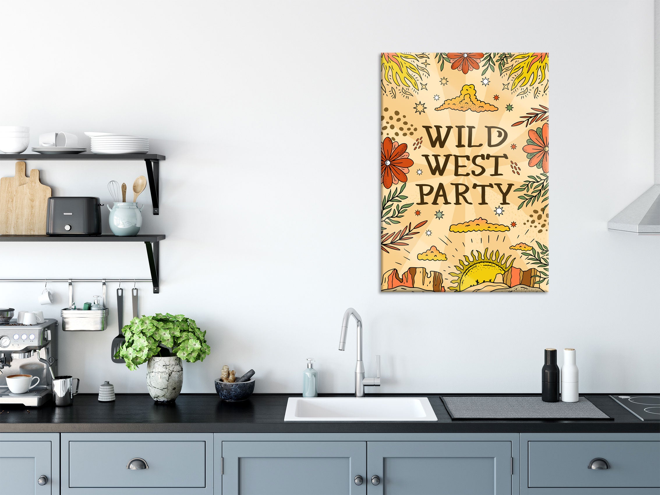 Hippie Art  - Wild West Party, Glasbild