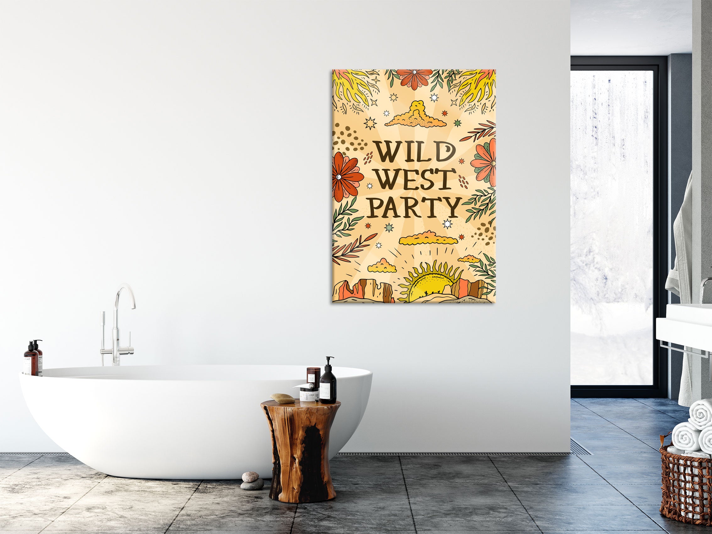 Hippie Art  - Wild West Party, Glasbild