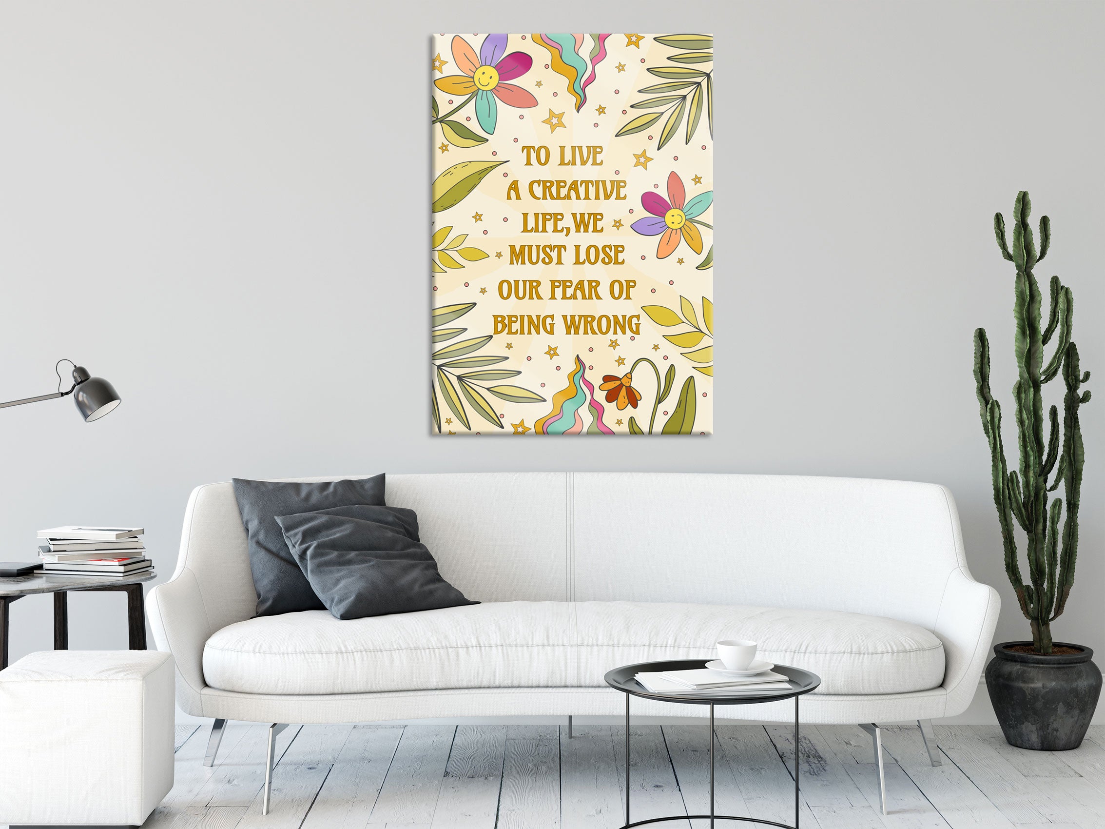 Hippie Art  - To vive a creative life, Glasbild