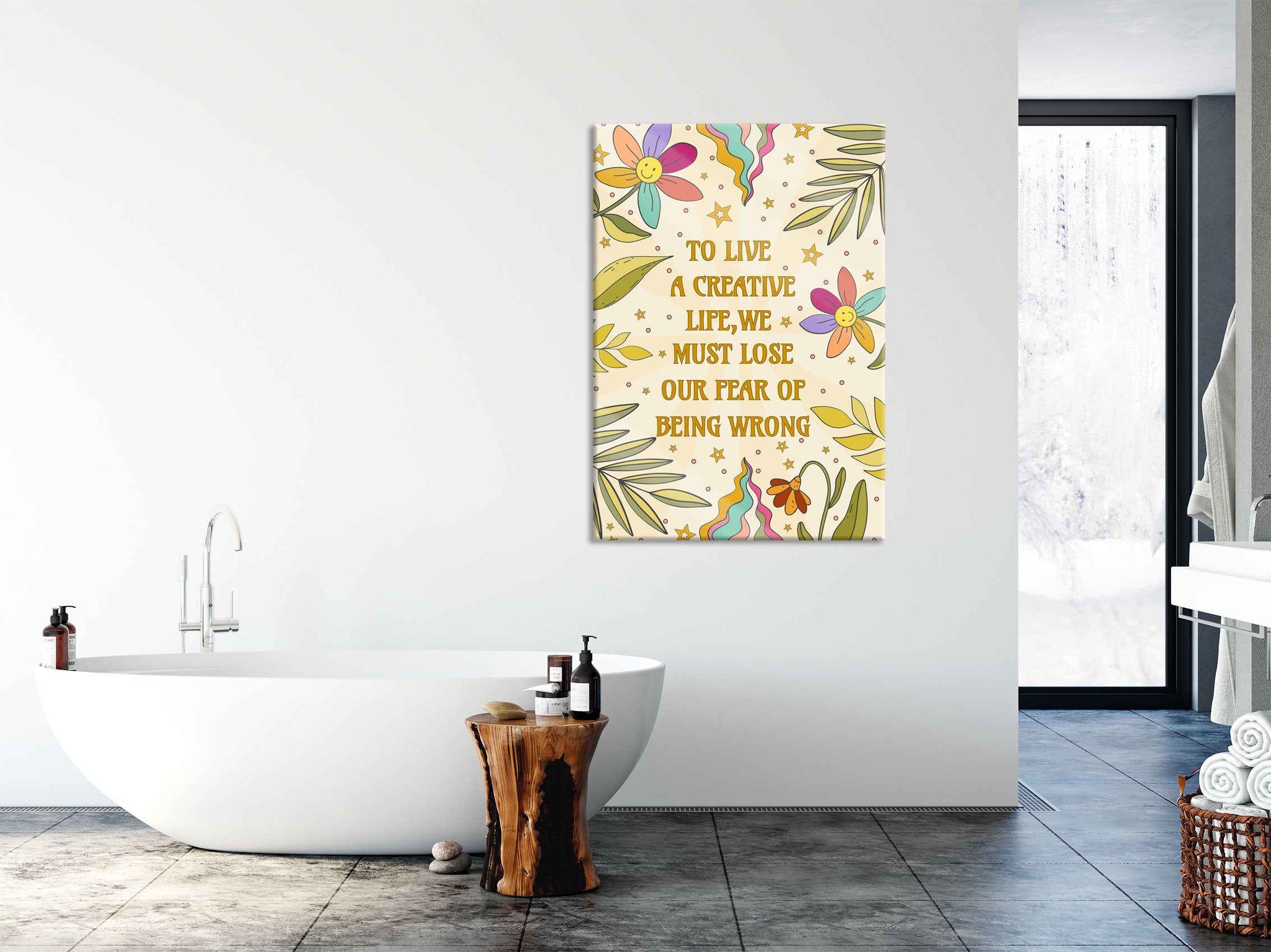 Hippie Art  - To vive a creative life, Glasbild