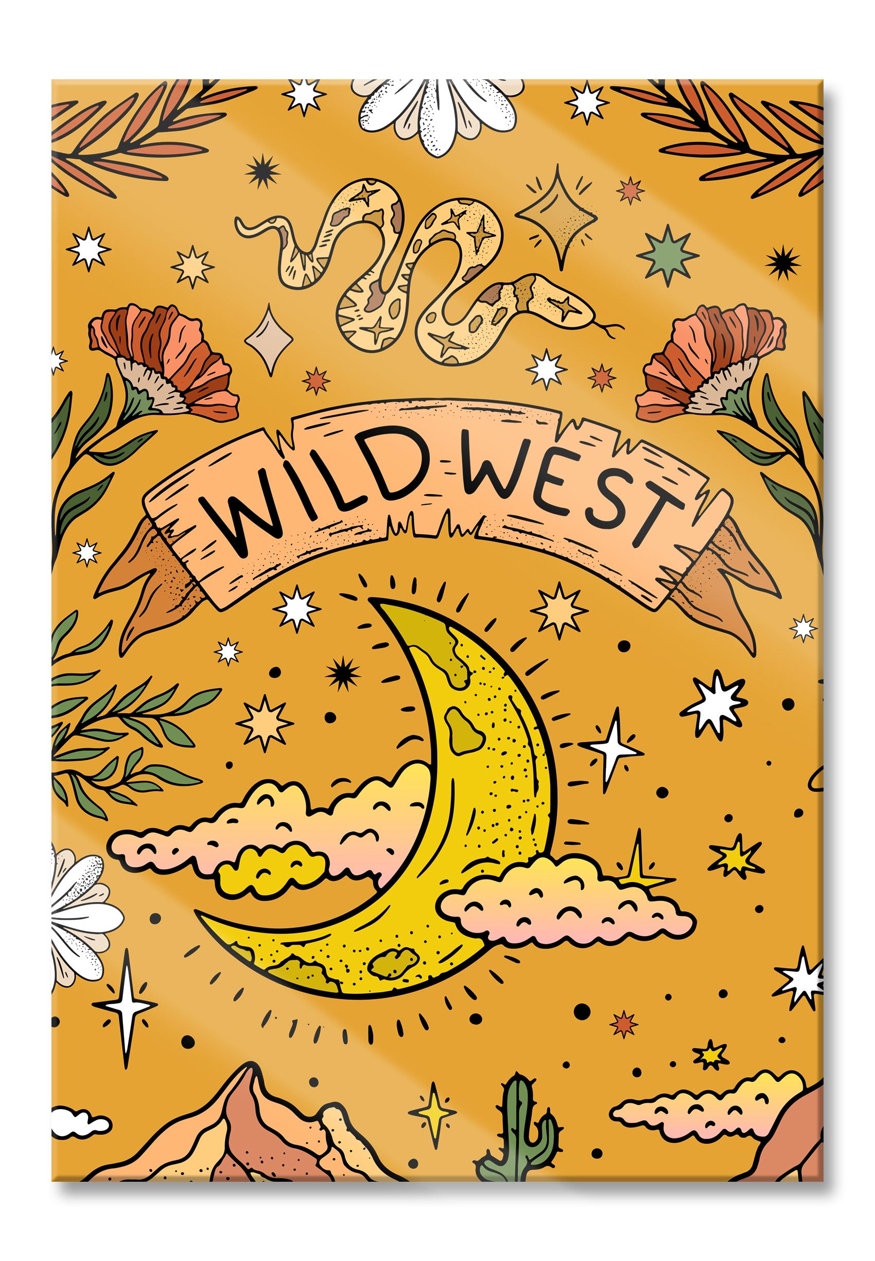 Hippie Art  - Wild West, Glasbild