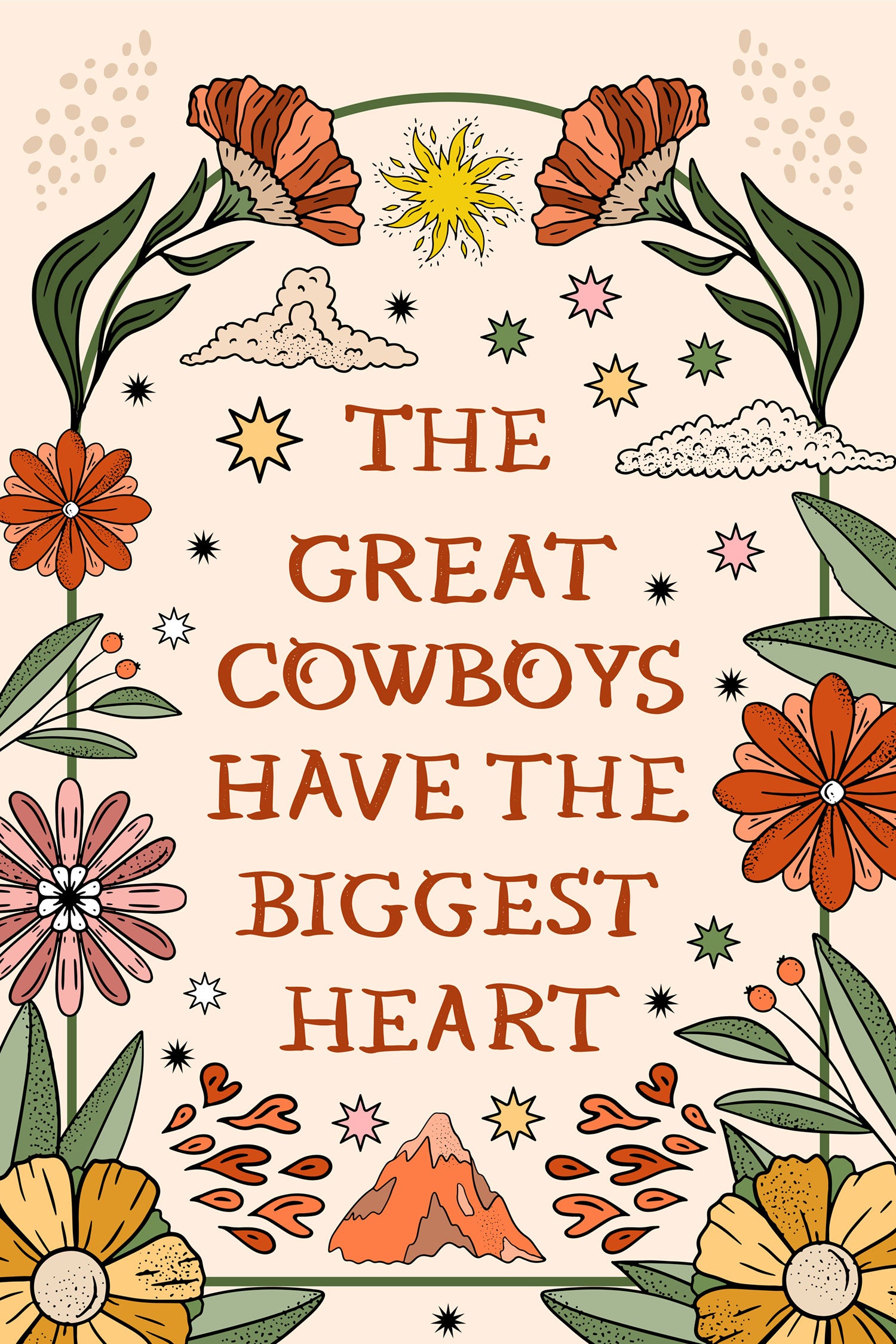 Hippie Art  - The Great Cowboys, Glasbild