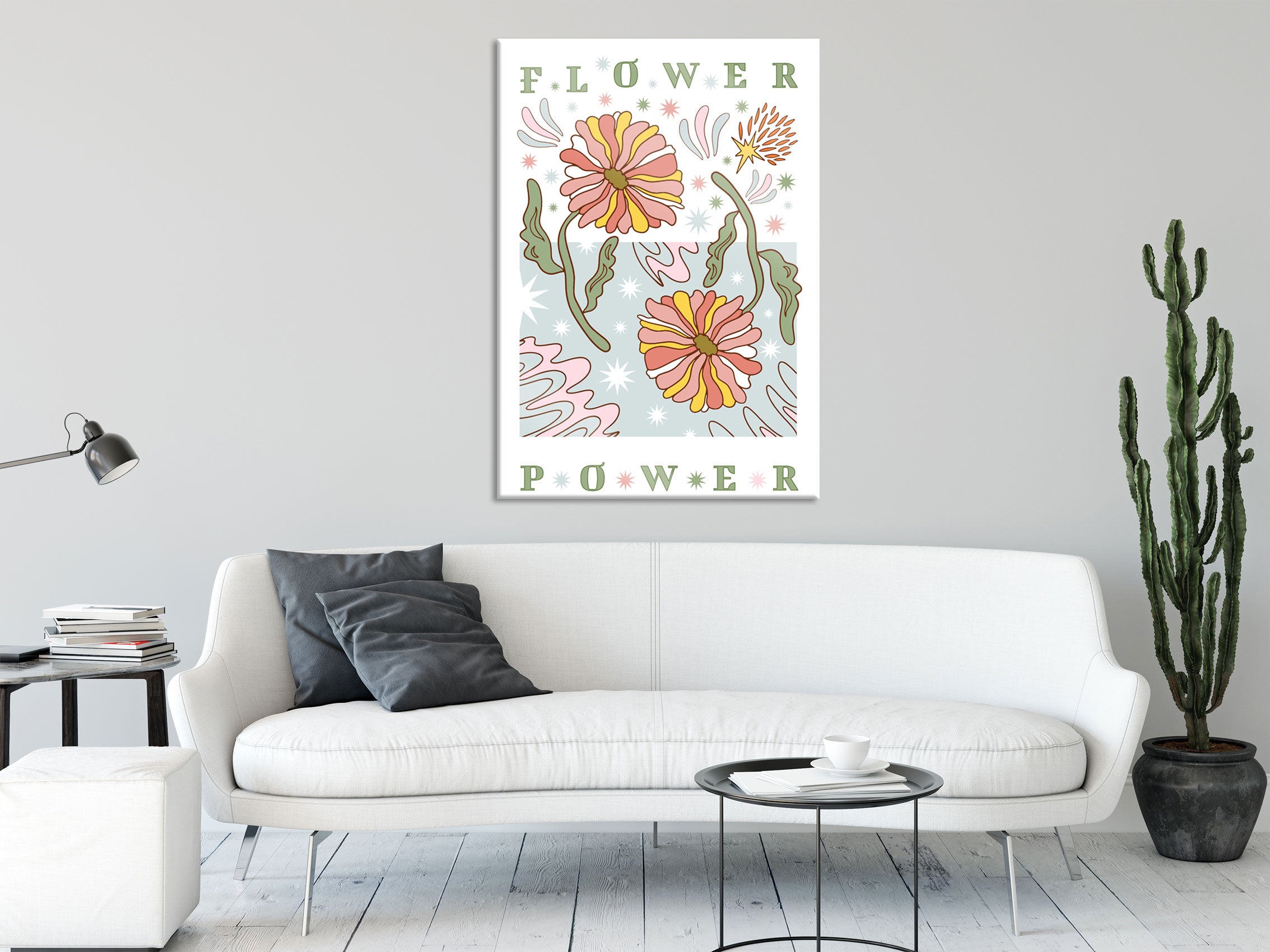 Hippie Art  - Flower Power, Glasbild