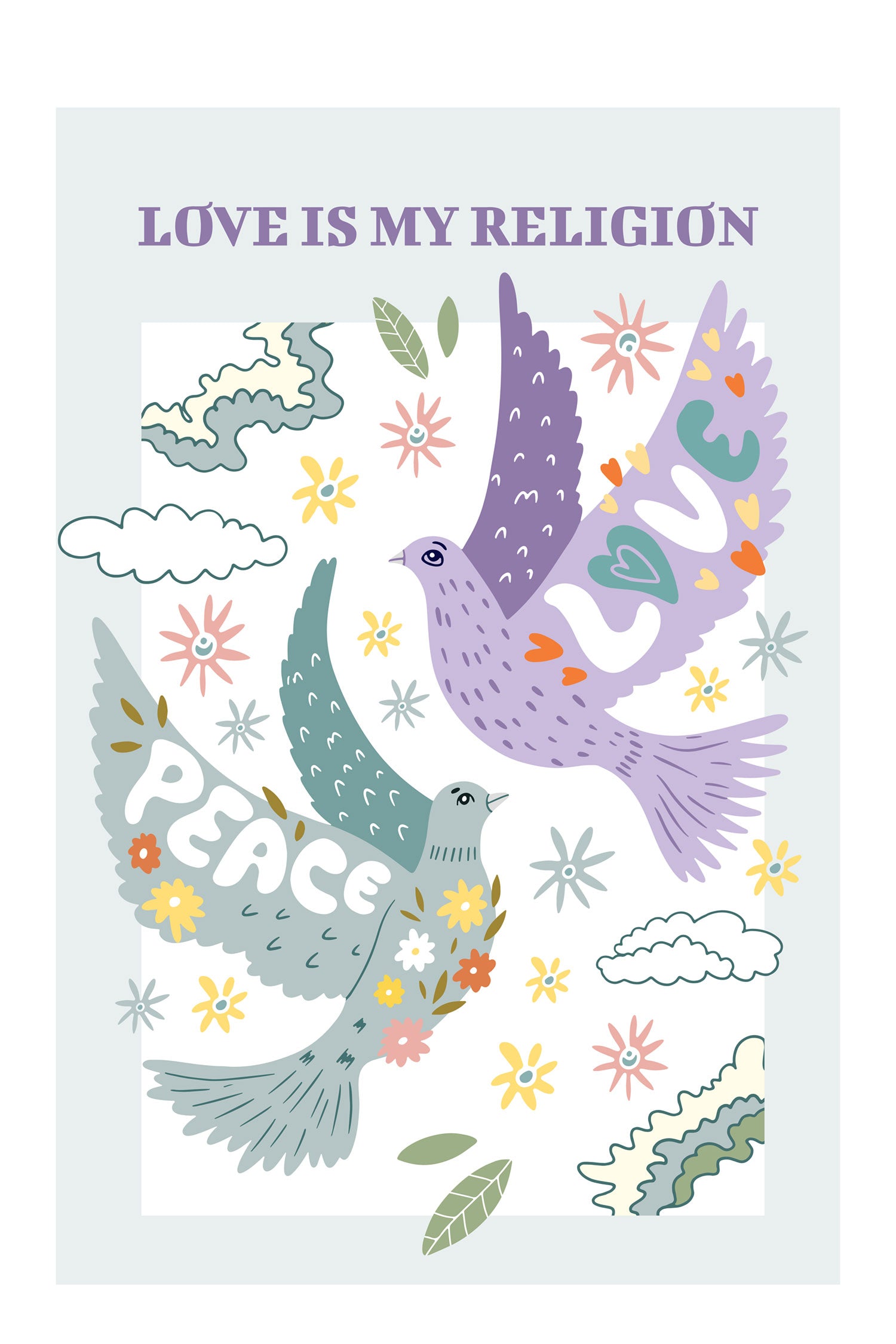 Hippie Art  - Love is my religion, Glasbild