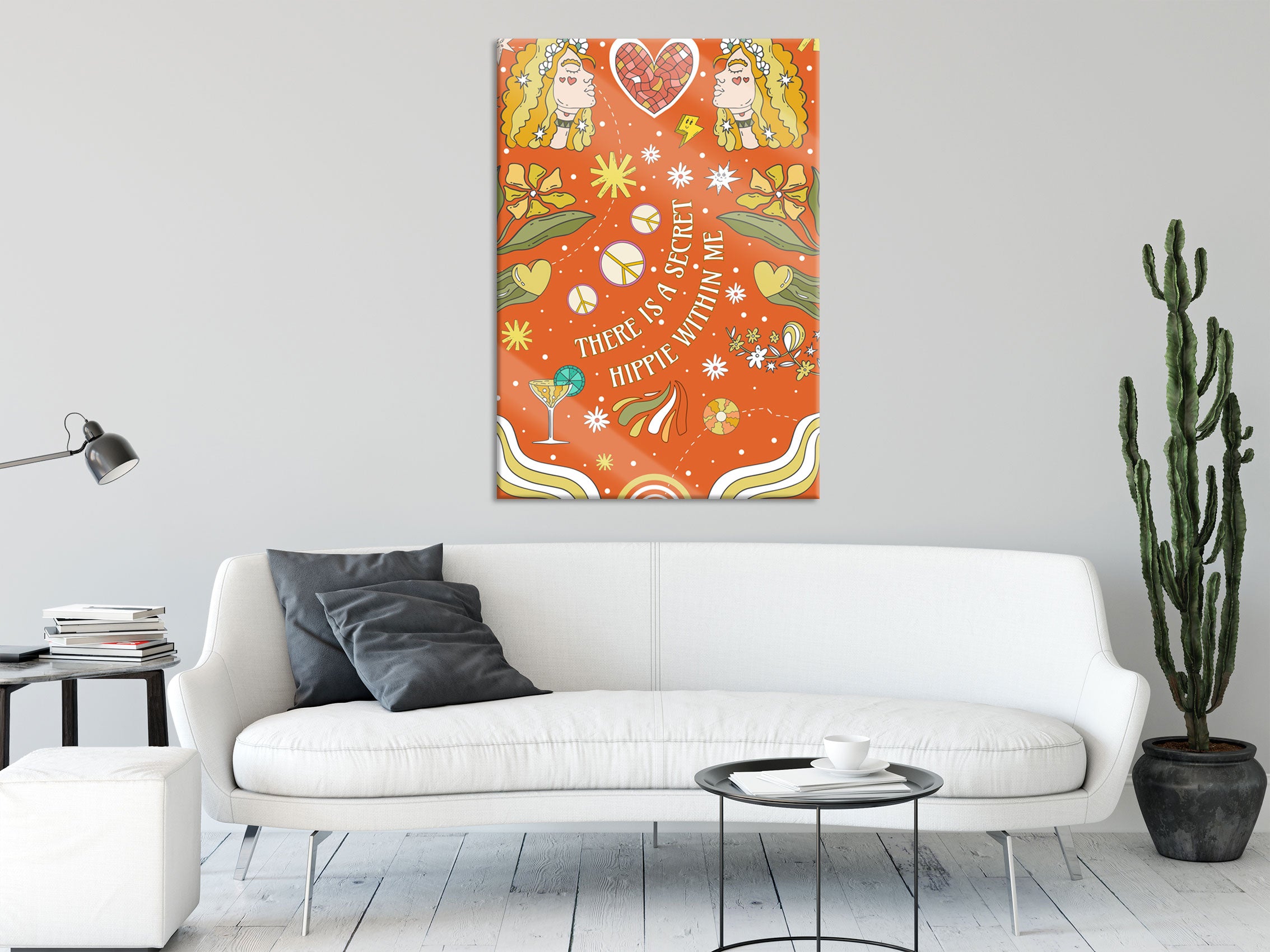 Hippie Art  - There is a secret hippie with me, Glasbild