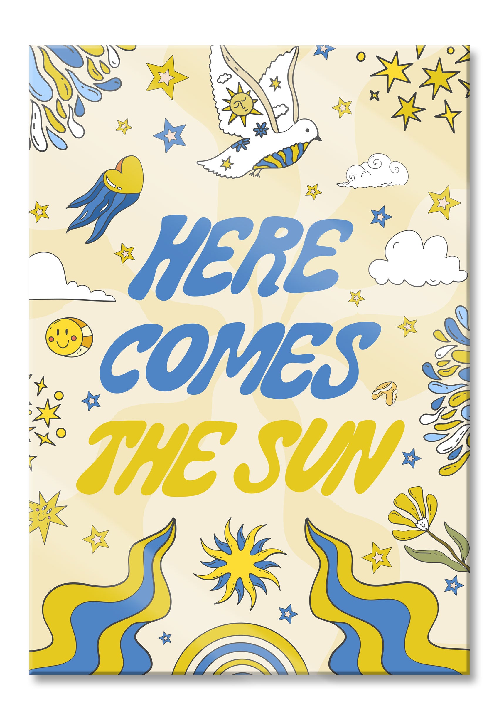 Hippie Art  - Here comes the sun, Glasbild