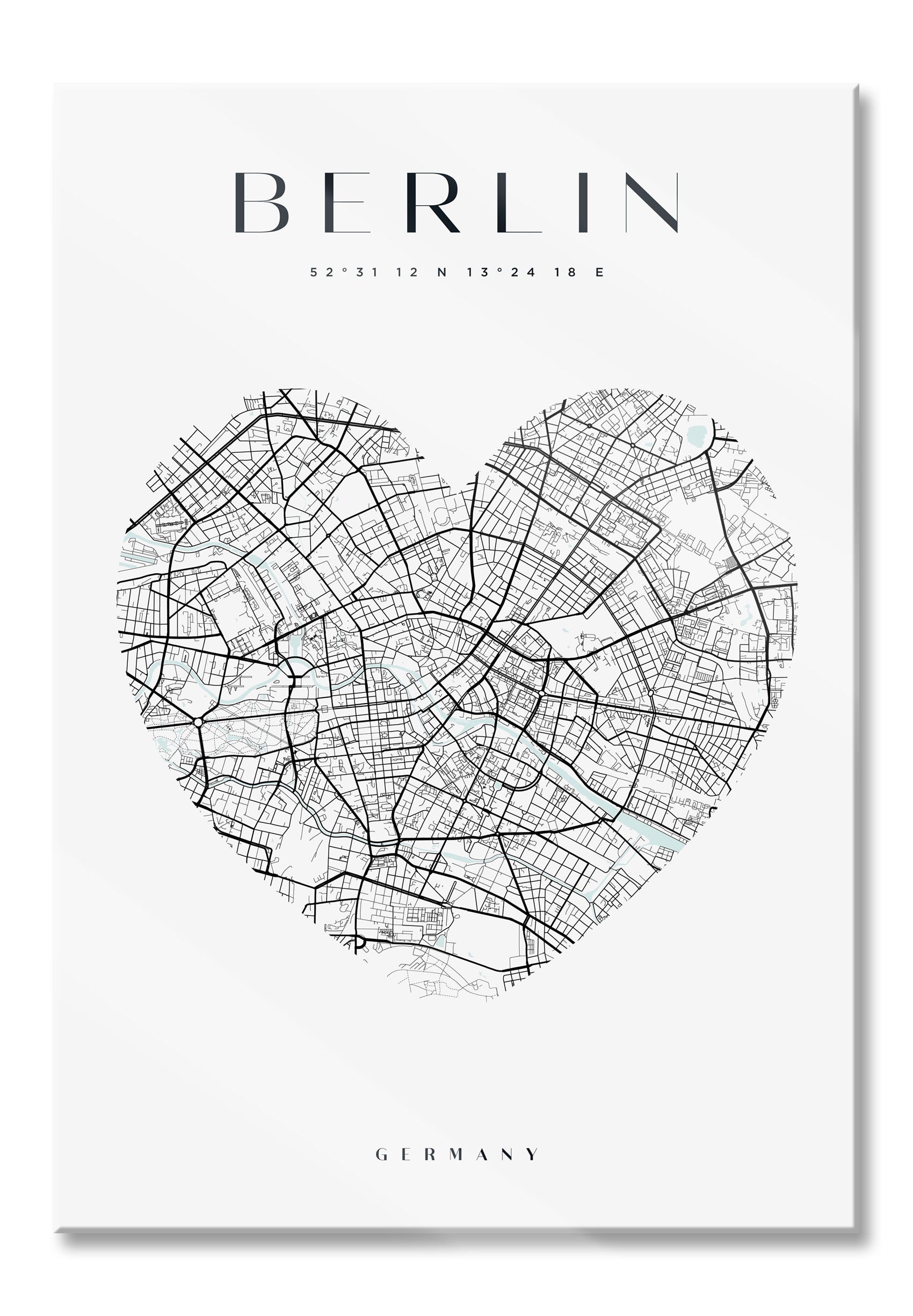 Lieblings Stadt  - Berlin, Glasbild