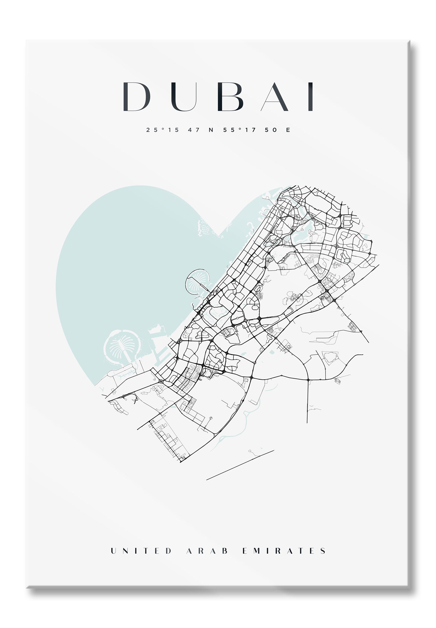 Lieblings Stadt  - Dubai, Glasbild