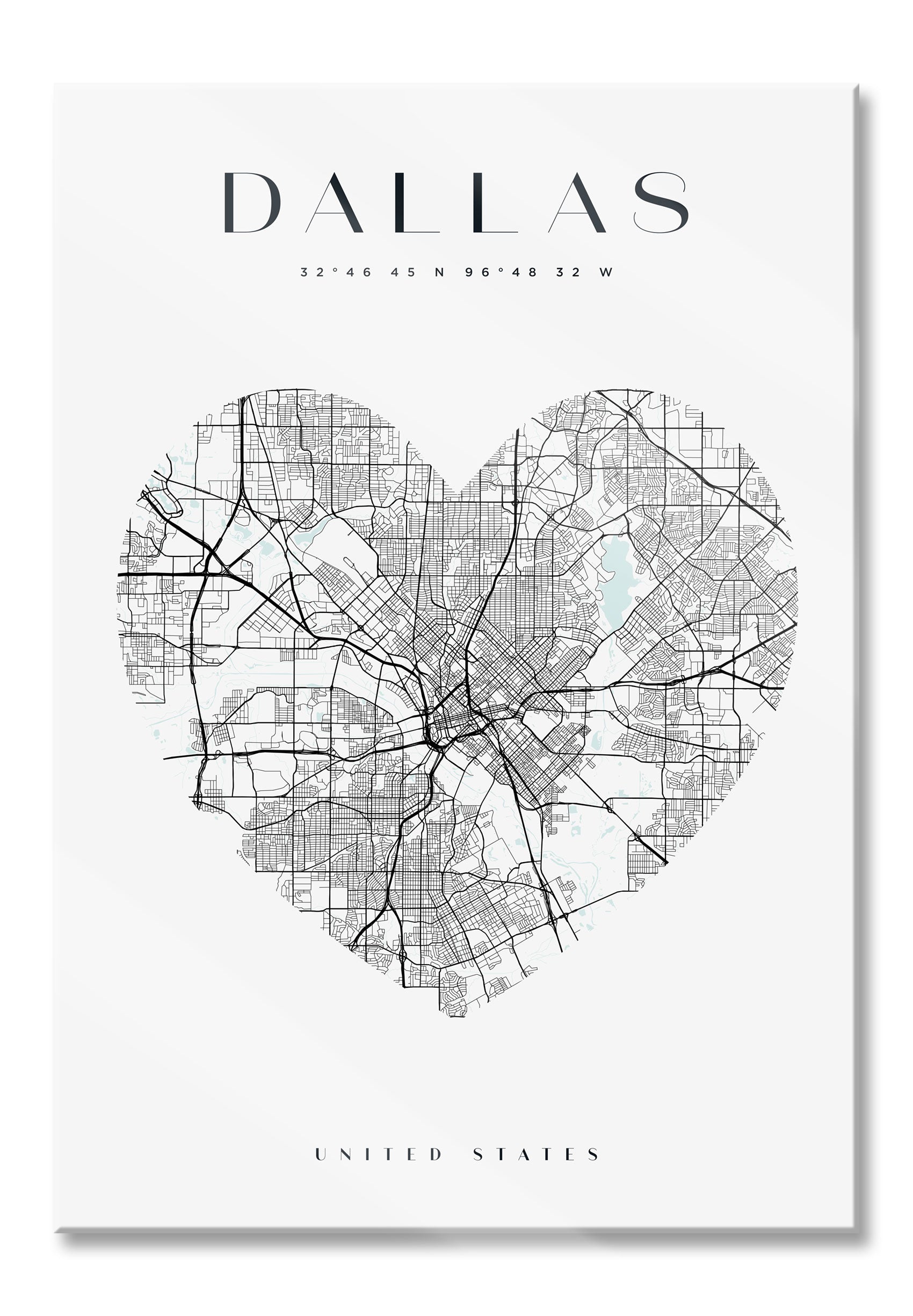 Lieblings Stadt  - Dallas, Glasbild