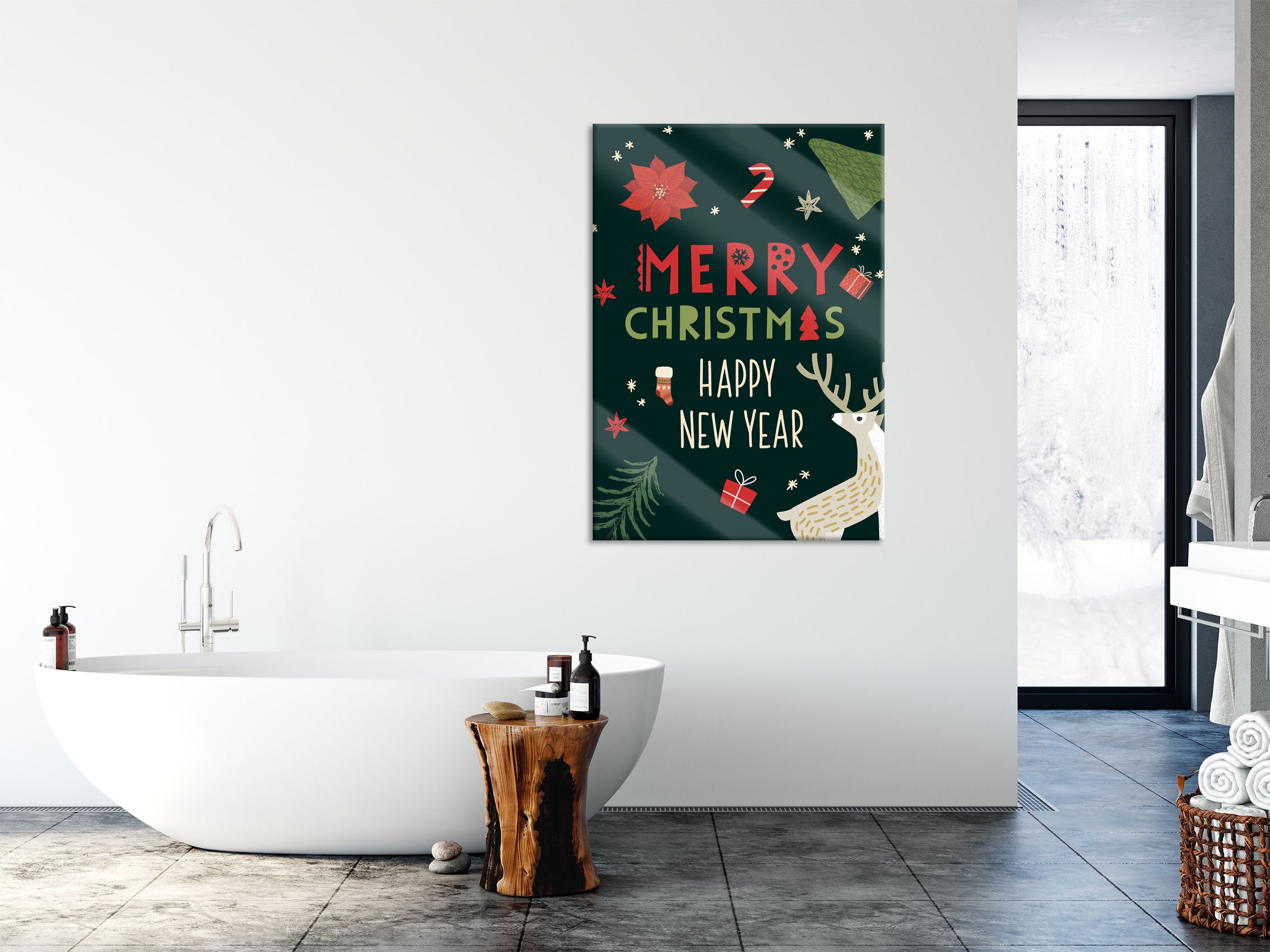 Weihnachts Collection  - Schriftzug IV, Glasbild