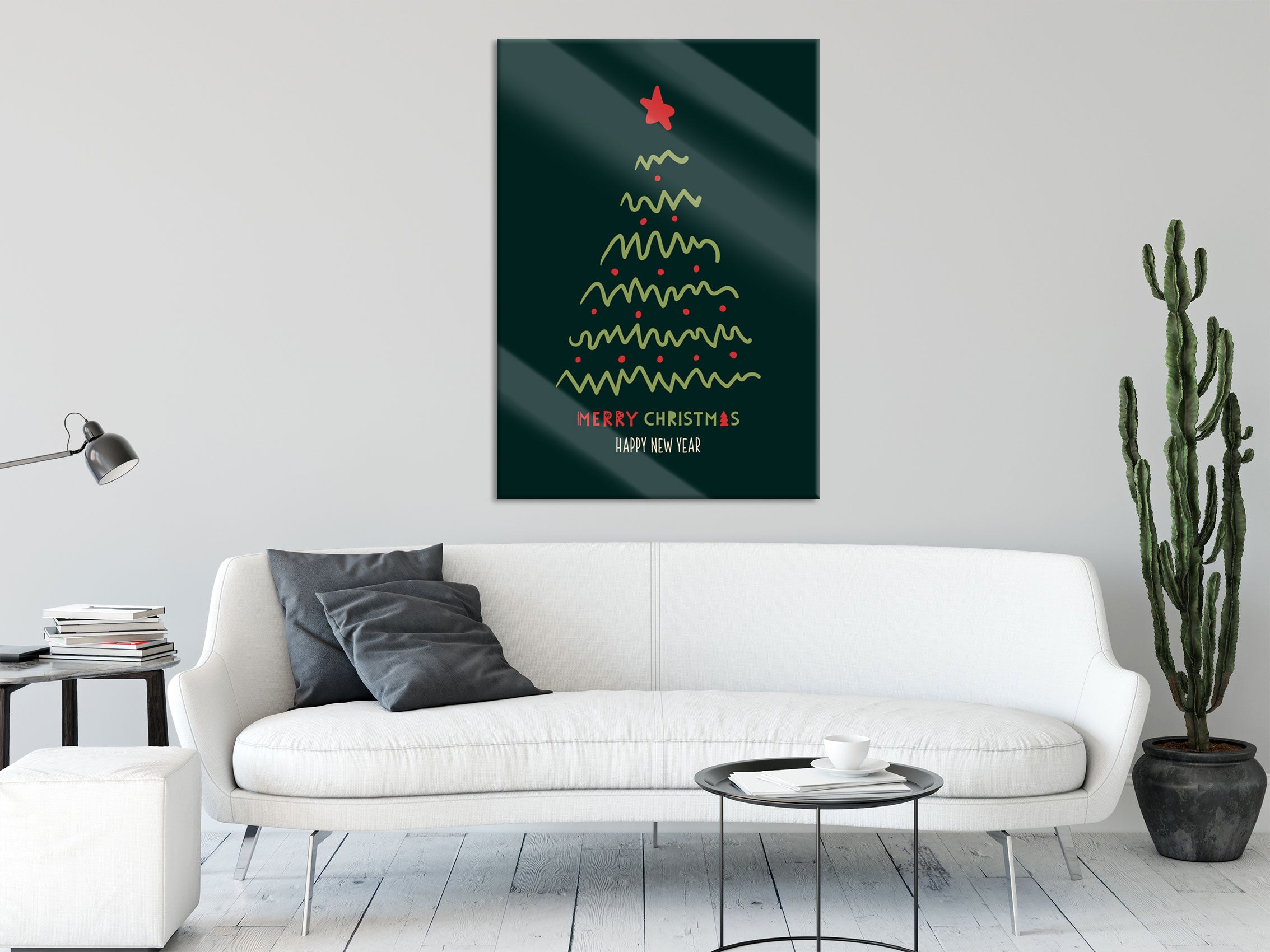 Weihnachts Collection  - Weihnachtsbaum Schriftzug II, Glasbild