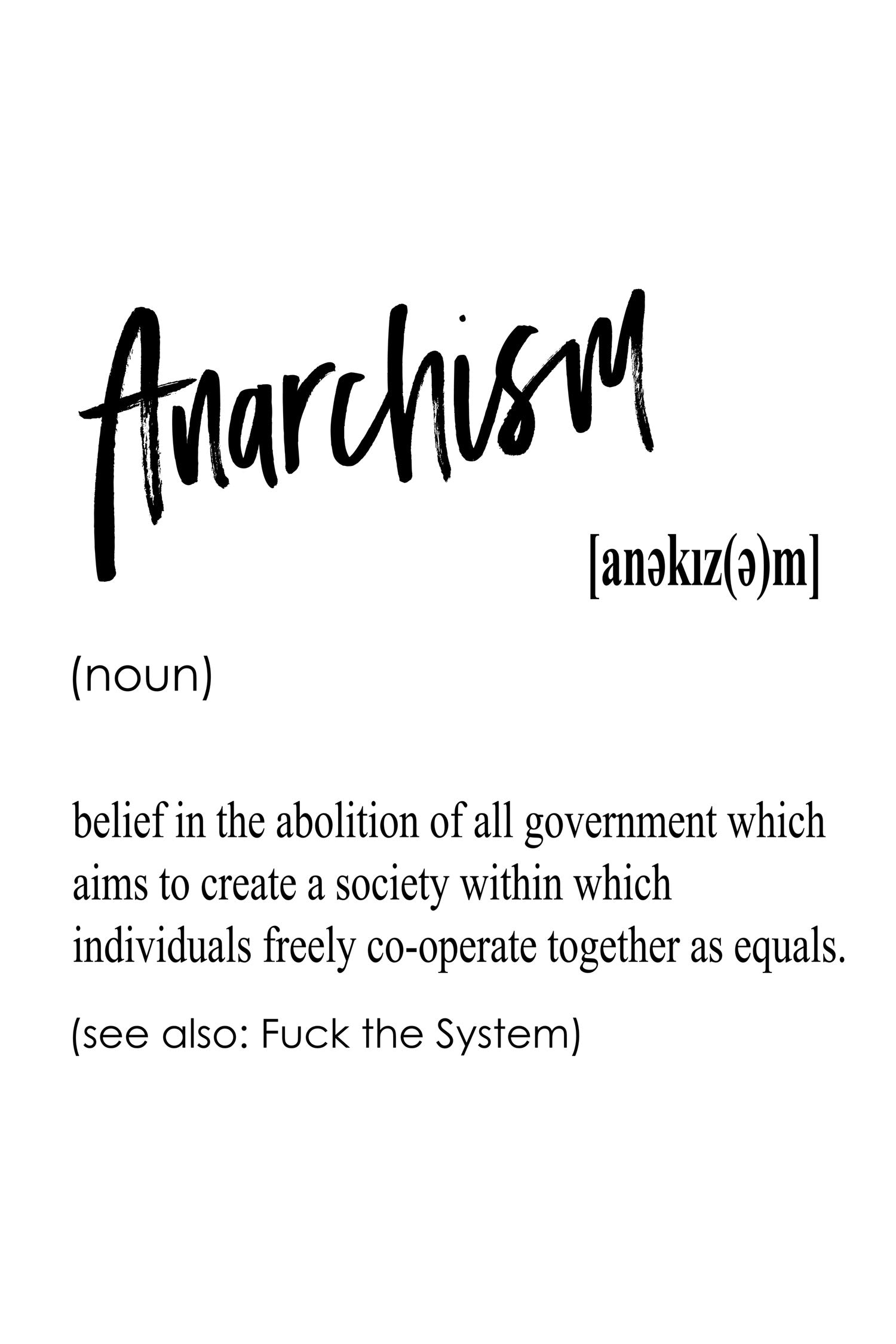 Lexikon Sprüche  - Anarchism, Glasbild