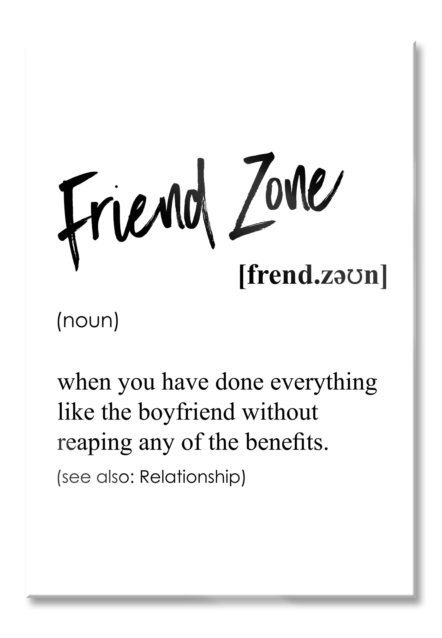 Lexikon Sprüche  - Friend zone, Glasbild