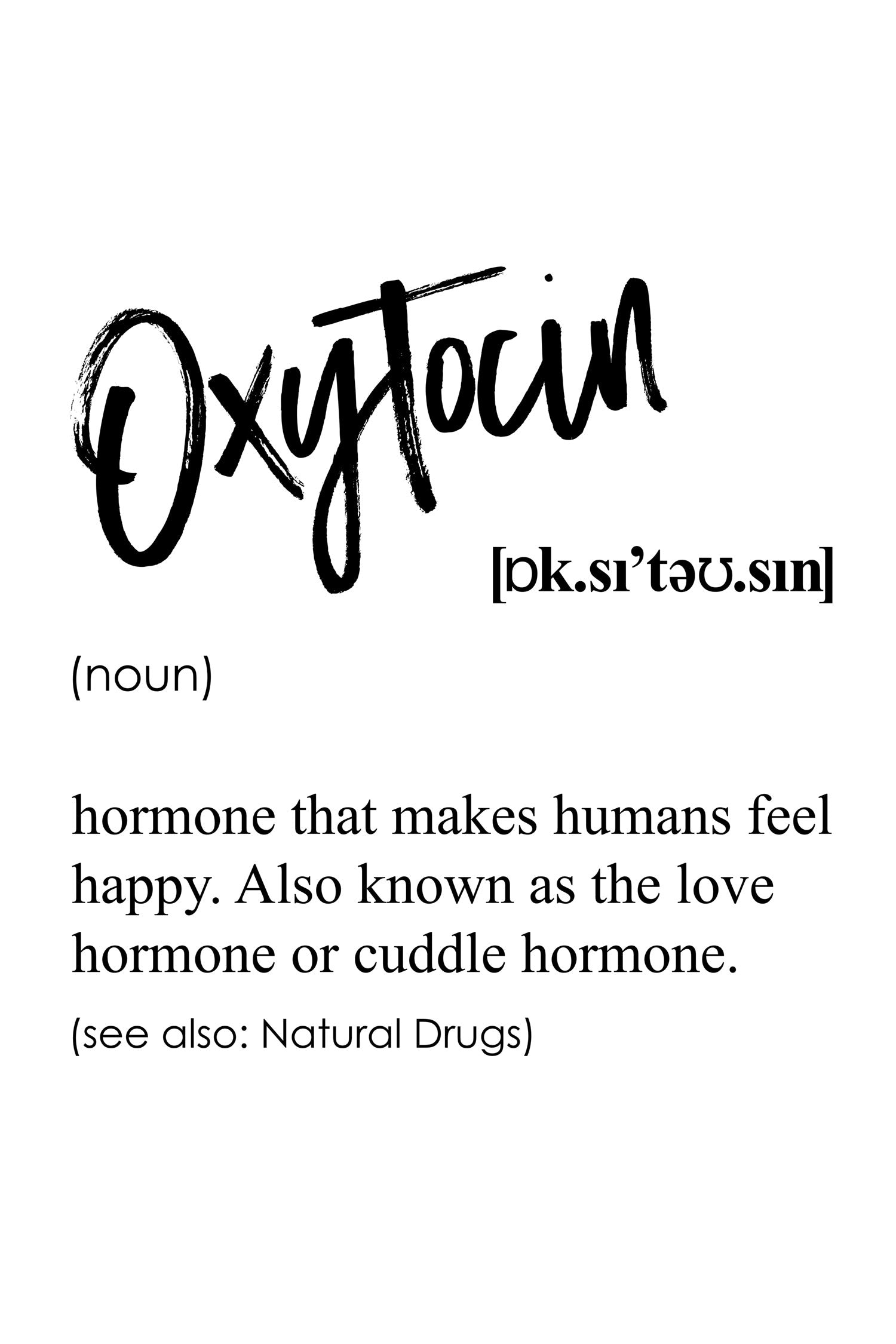 Lexikon Sprüche  - Oxytocin, Glasbild