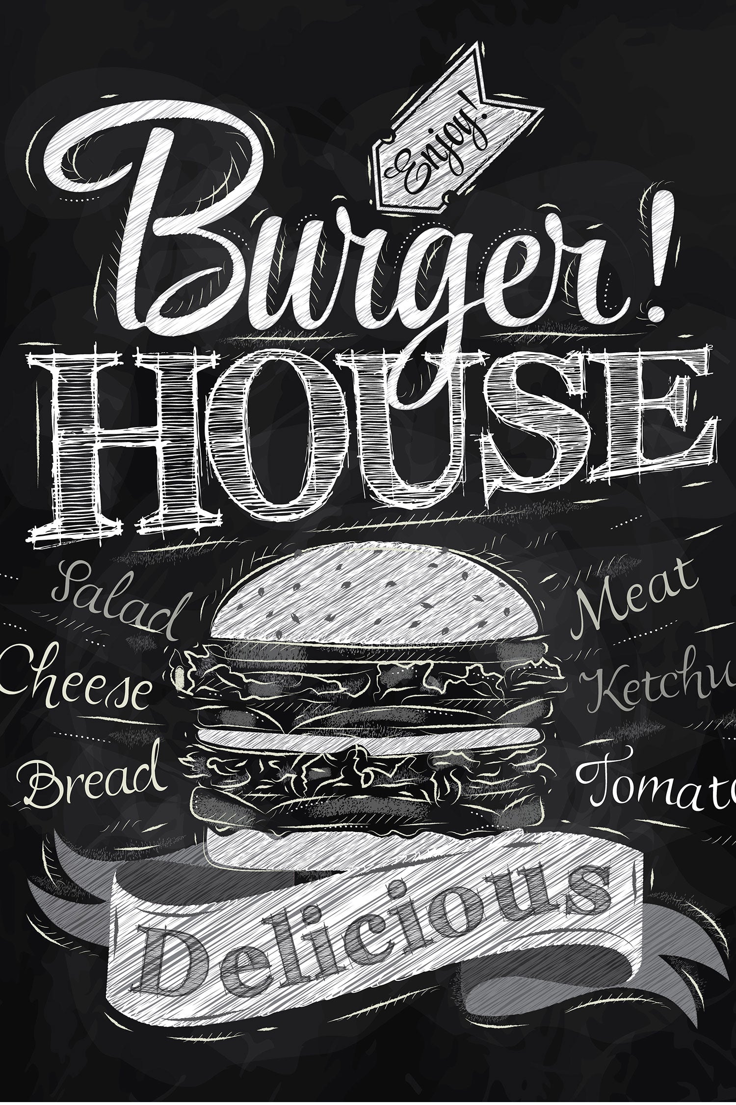 Burger House, Glasbild