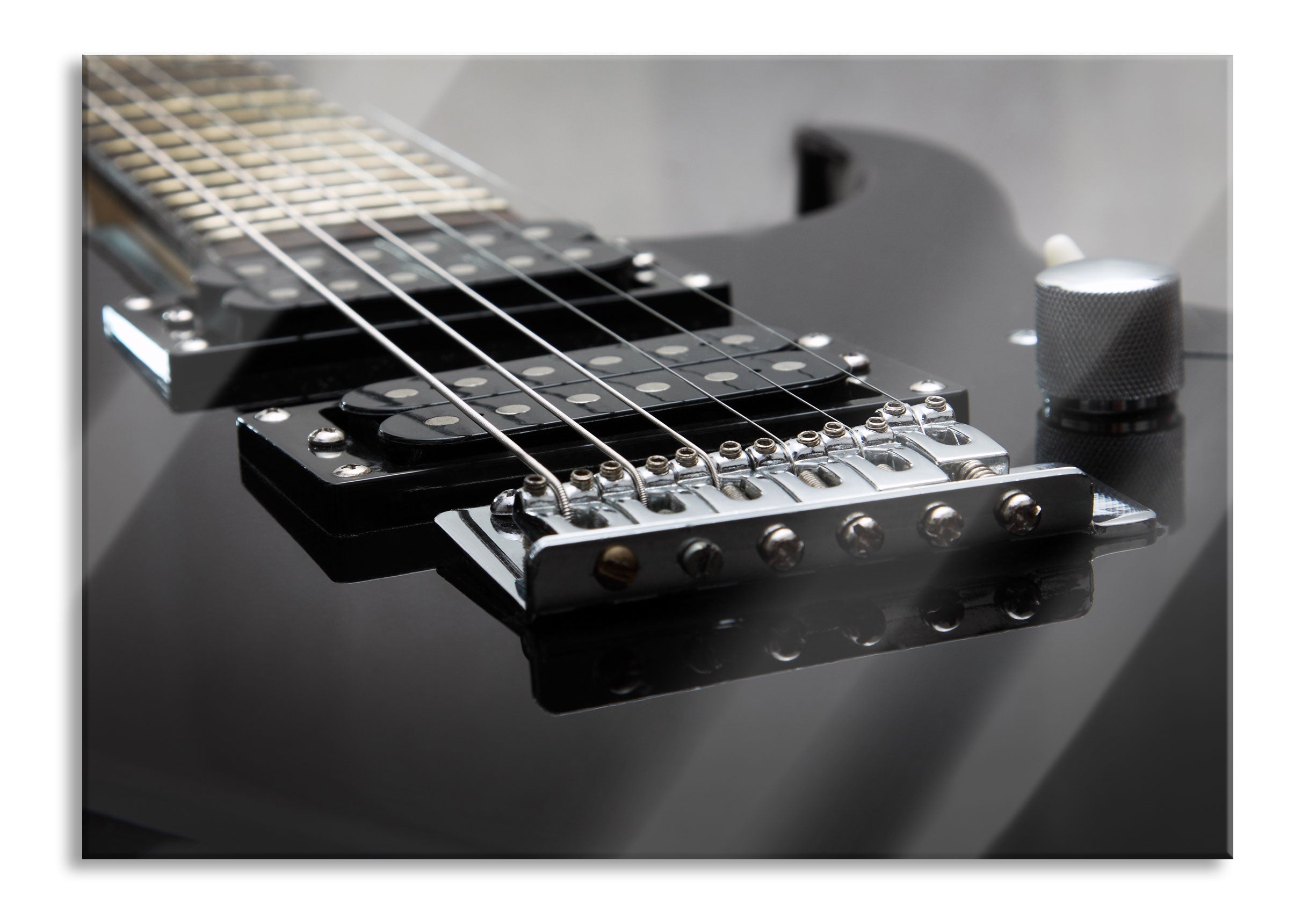 Black E-Guitar, Glasbild