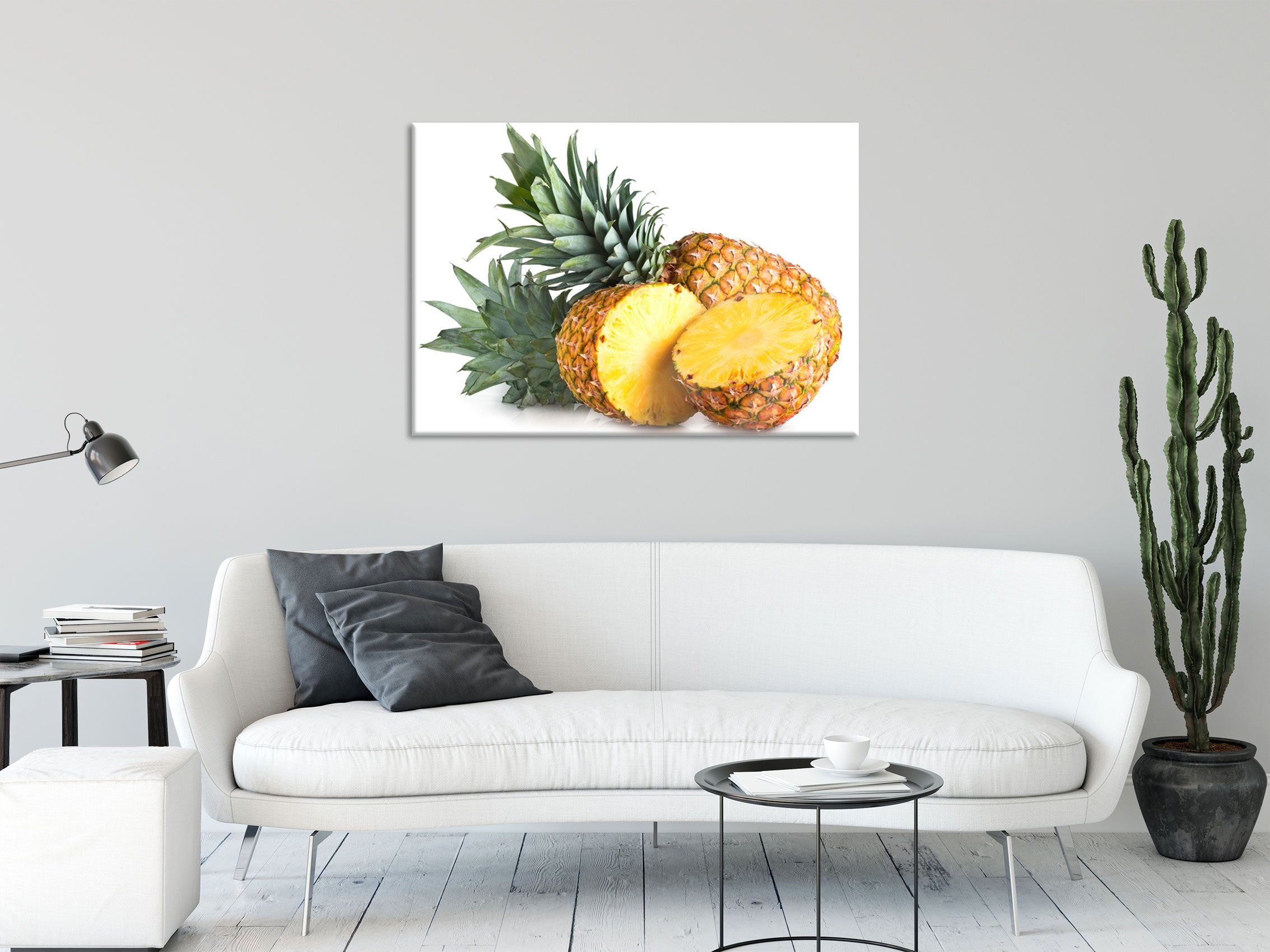 Frische Ananas, Glasbild