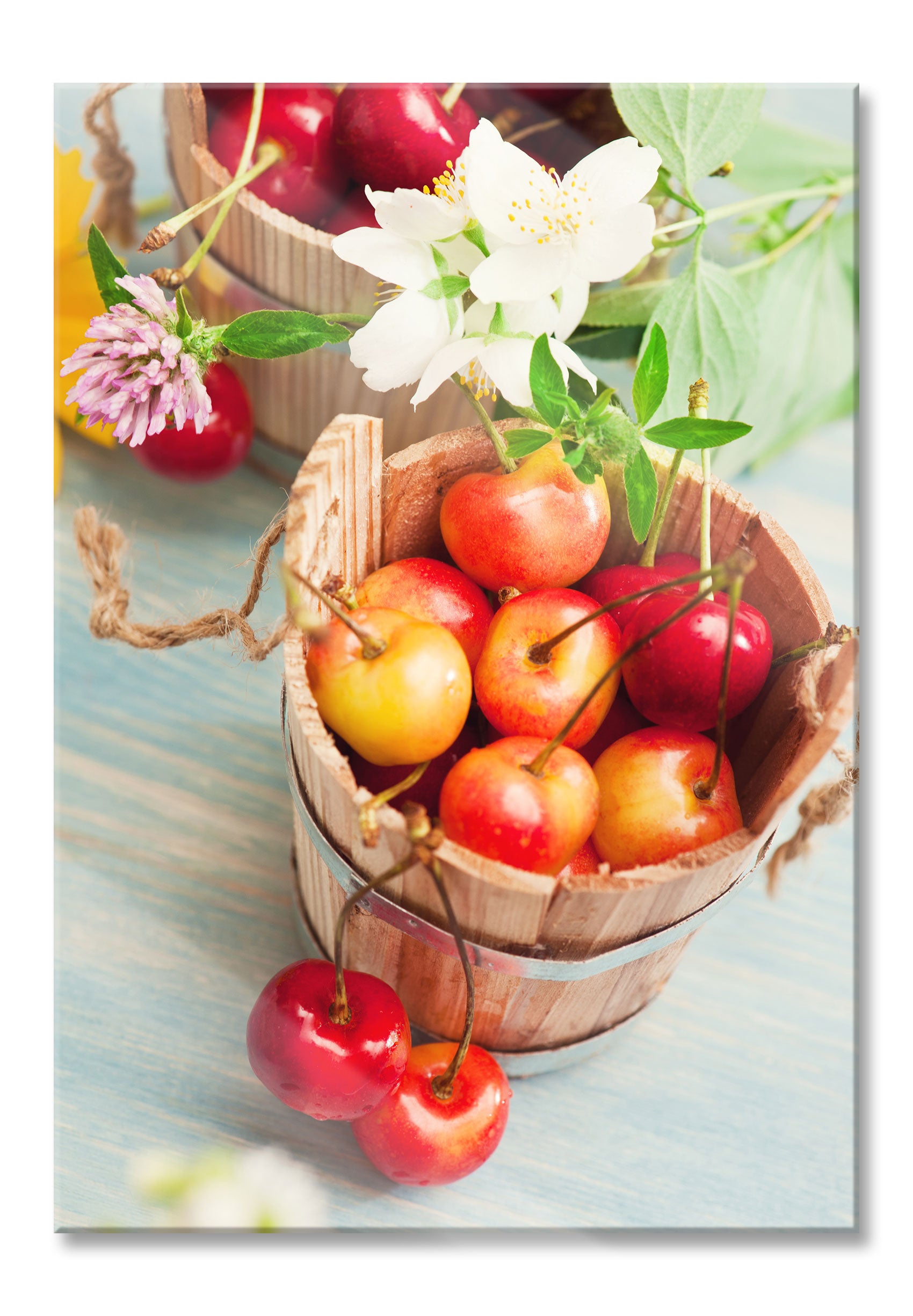 Bucket of cherries, Glasbild