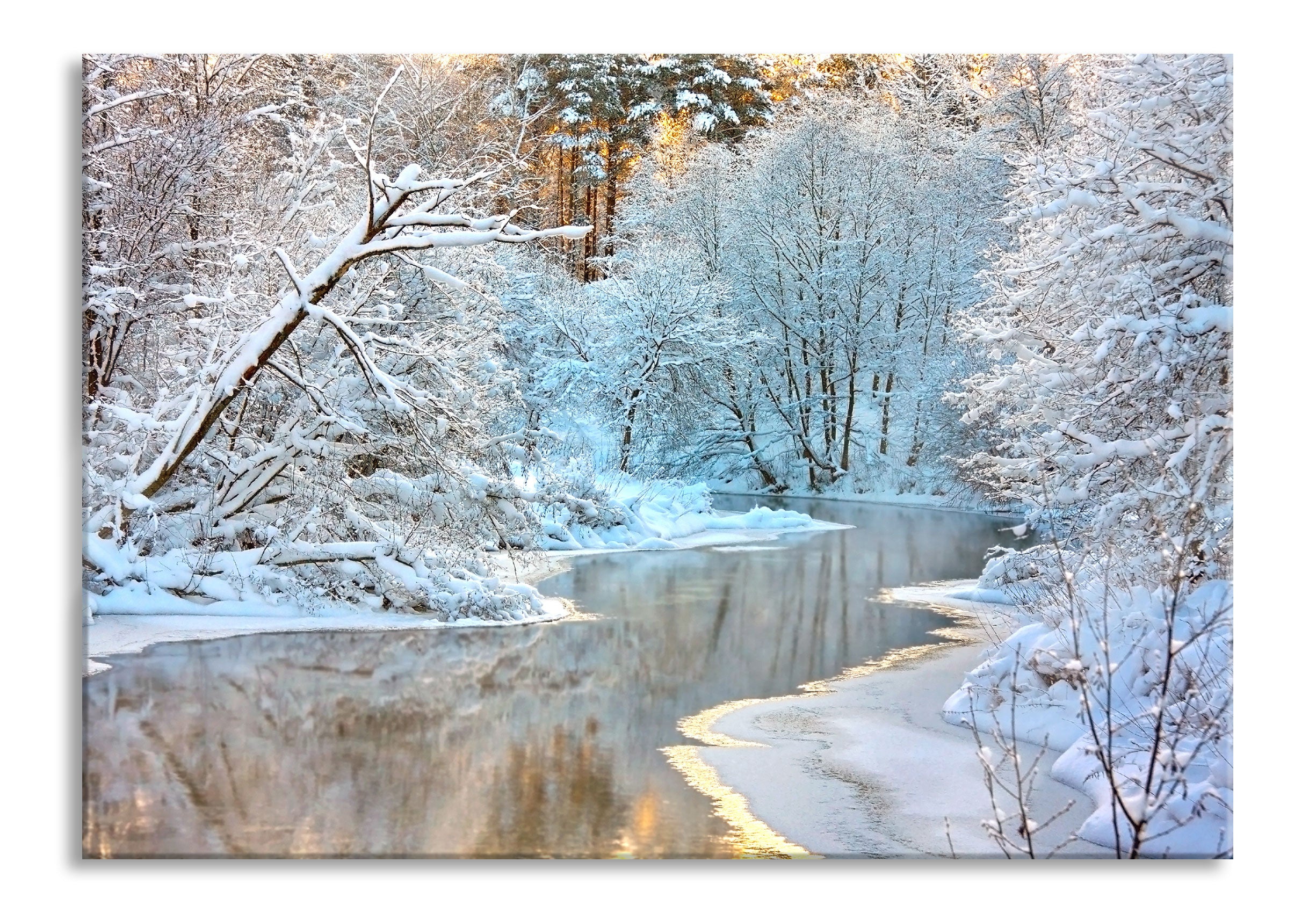 Atemberaubende Winterlandschaft, Glasbild